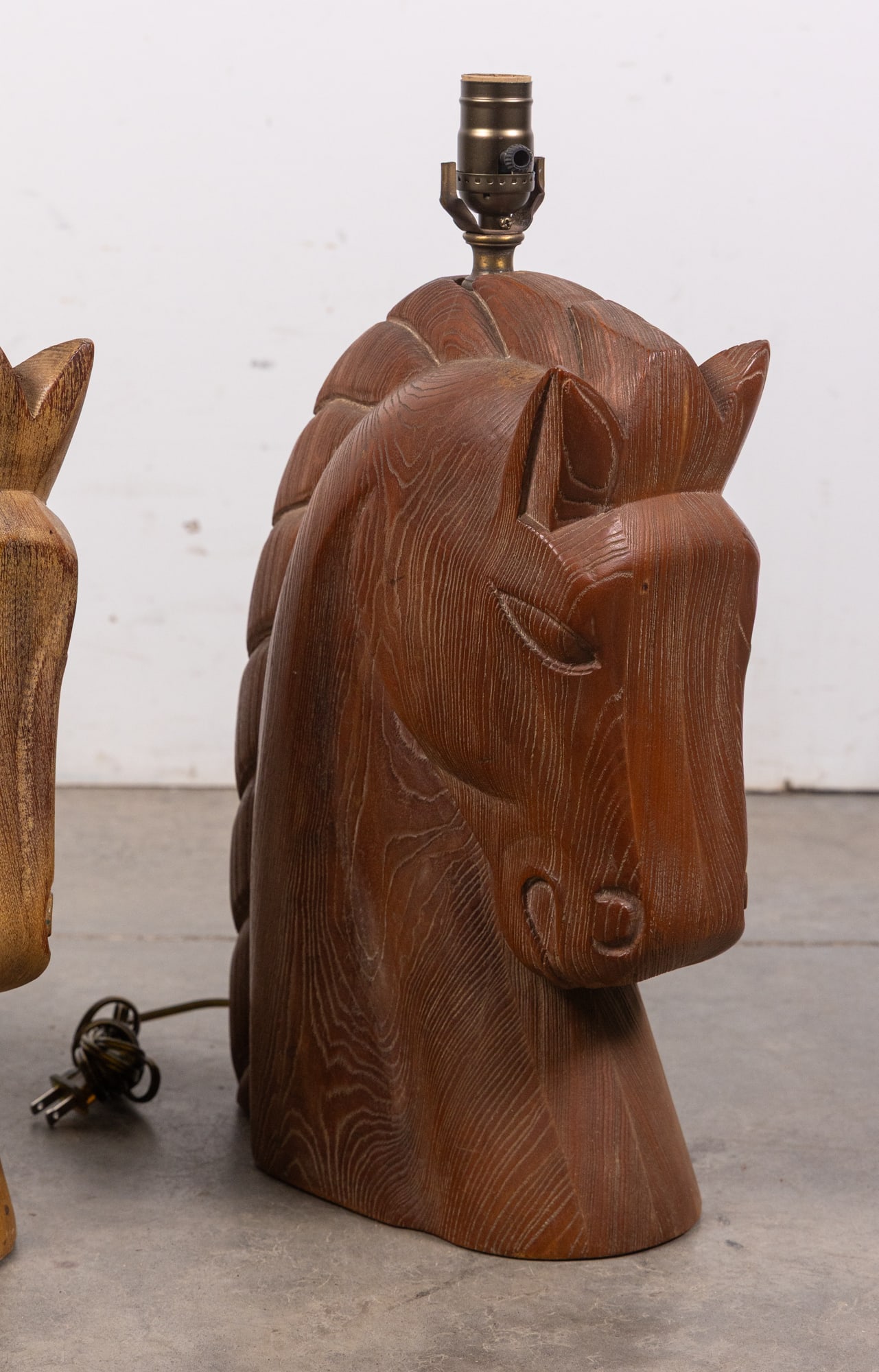 Pair of Billy Haines Attr. Horse Head Lamps - 3