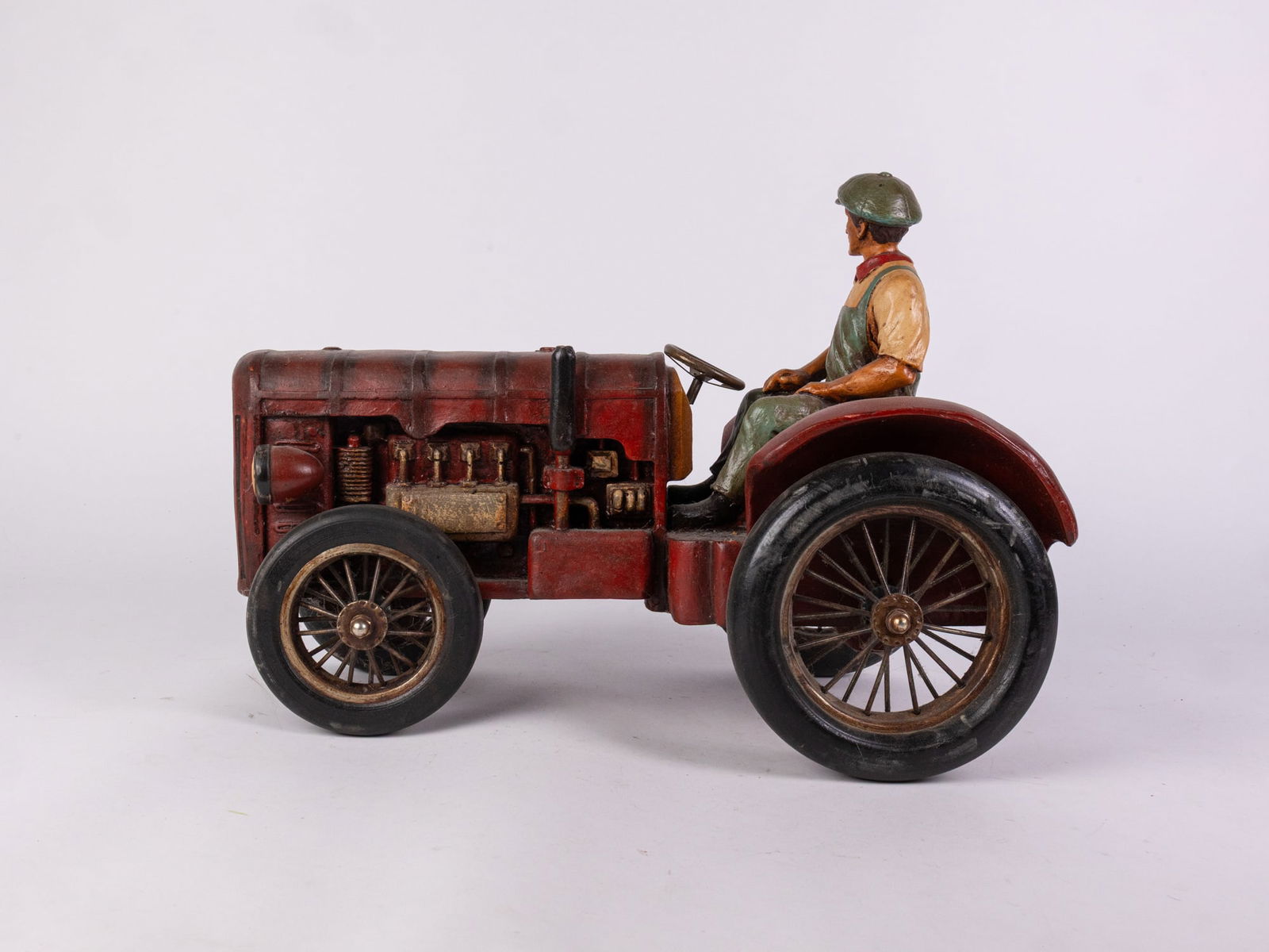 Vintage "Man on Tractor" Sculpture - 6