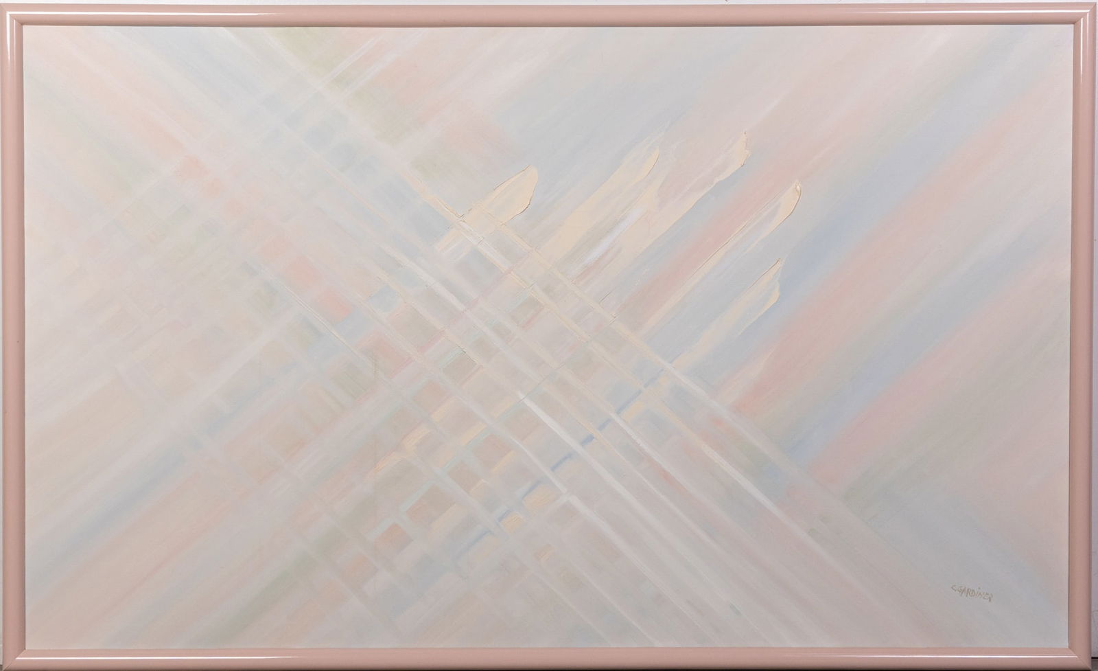 Post Modern Pastel-Toned Abstract, Oil on Canvas, "C. Gardiner" (1 of 4)