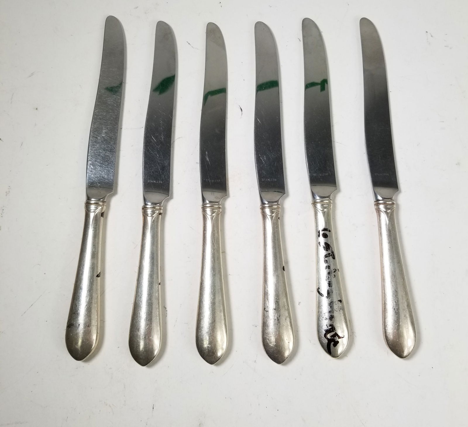 Six Vintage J.E. Caldwell Sterling Silver Handled Knives (1 of 3)