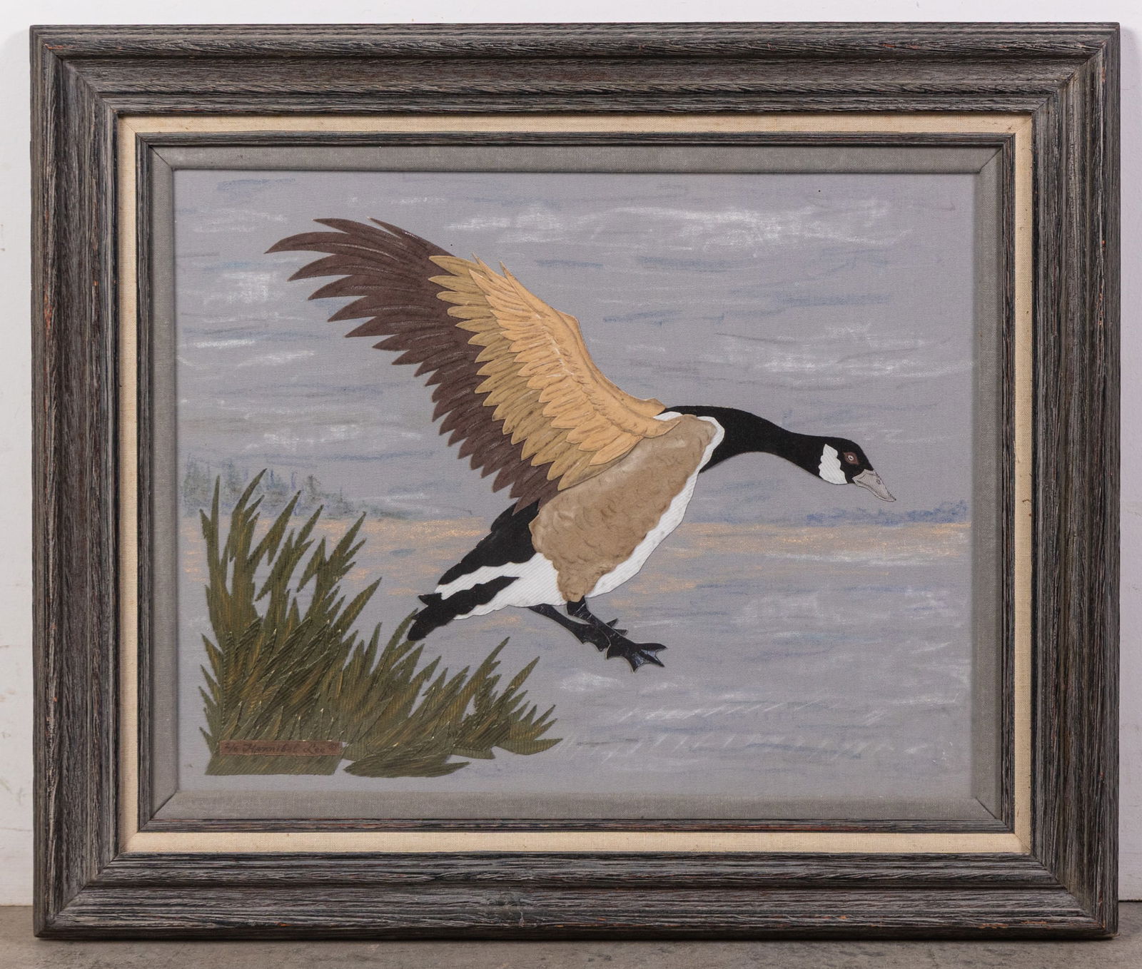Hannibal Lee (20th Century) "Canada Goose" Mixed Media, Collage: Hannibal Lee (20th Century) "Canada Goose" Mixed Media, CollageSize21" x 25"Literature Brooks Auction is not responsible for outbids. Questions? Call the office at (856) 694-2960 or email us