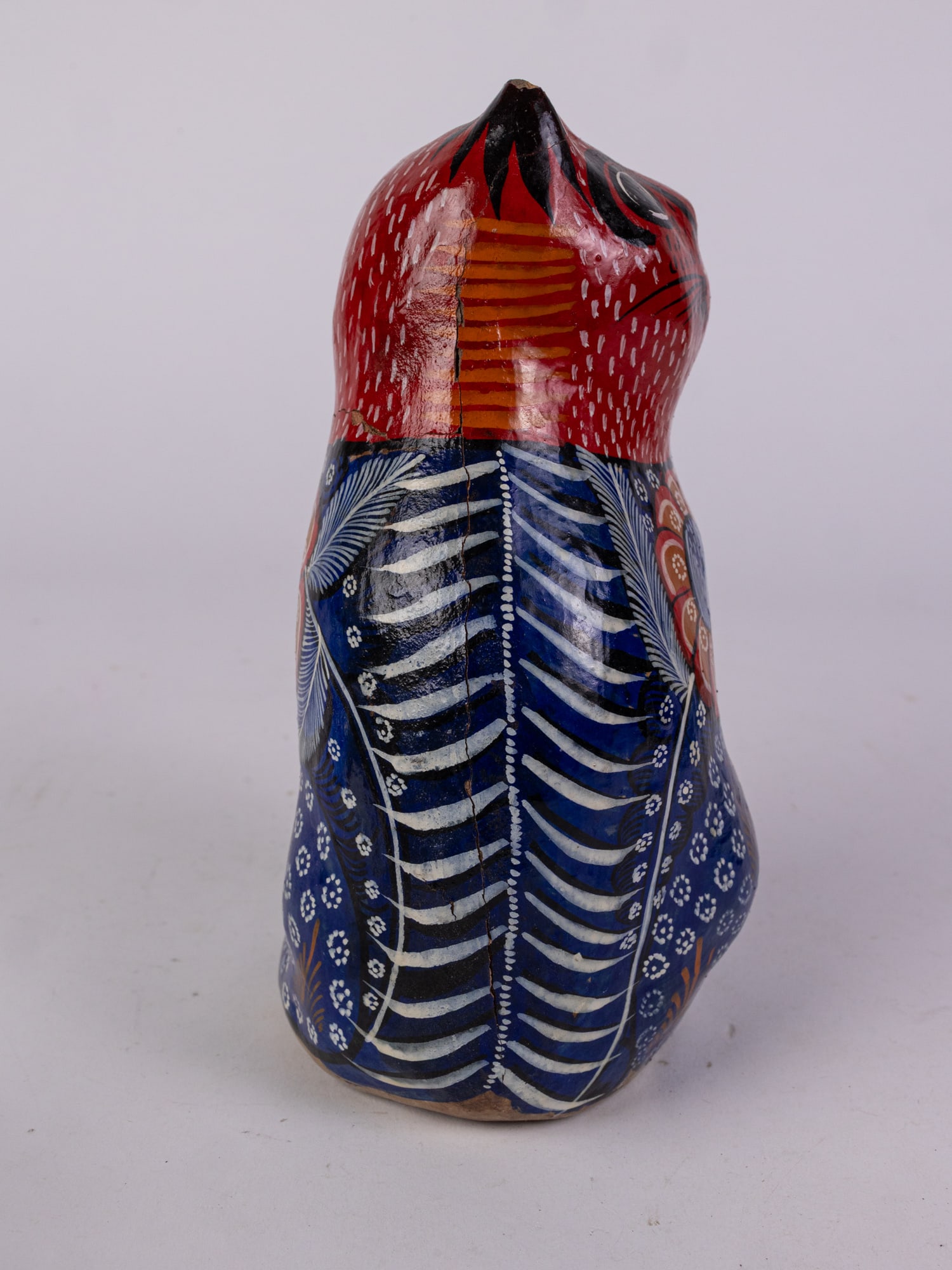 Hand Painted Folk Art 8" Cat Figurine - 5