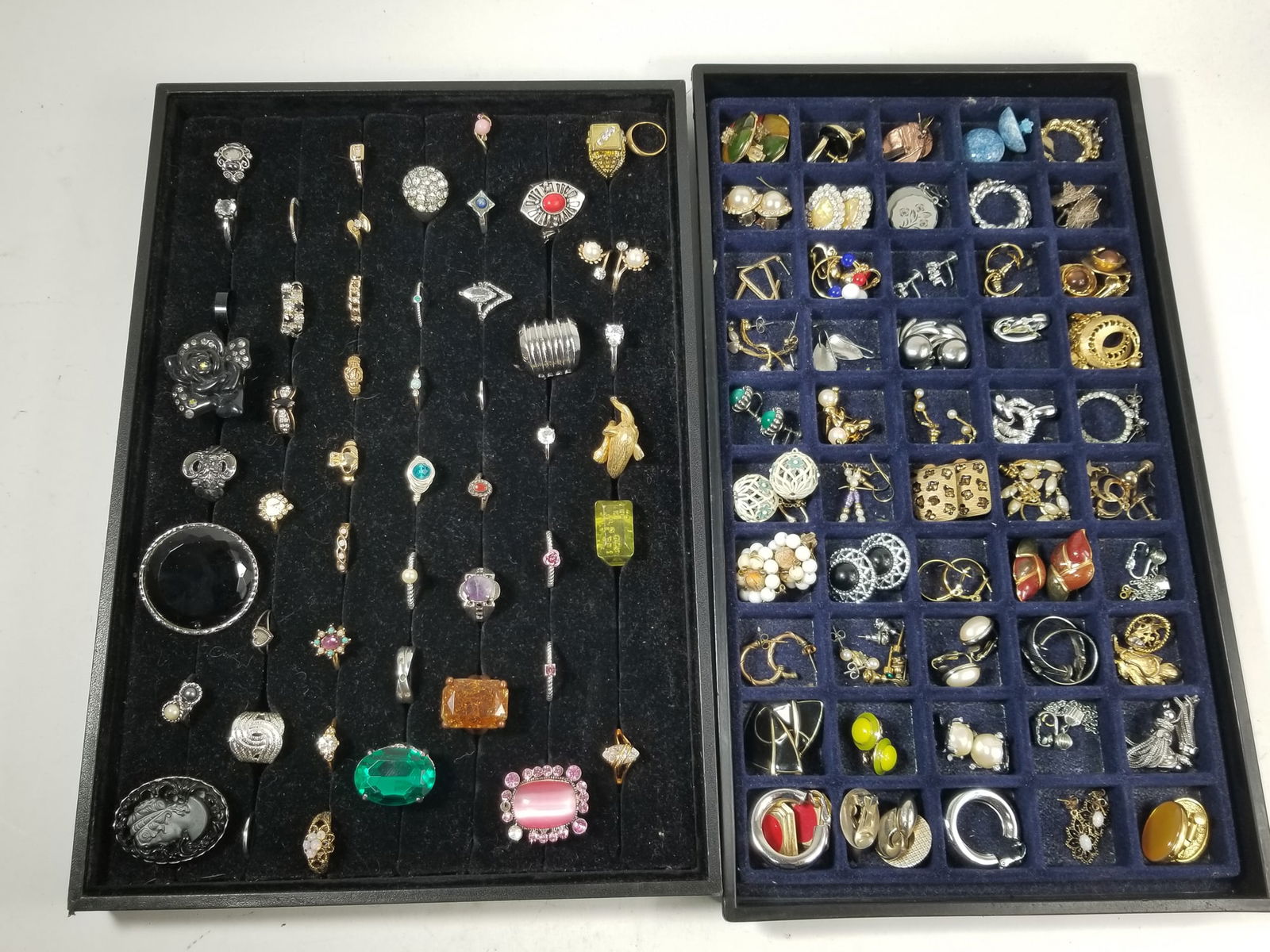 Paired Earrings and Assorted Rings Lot (1 of 3)
