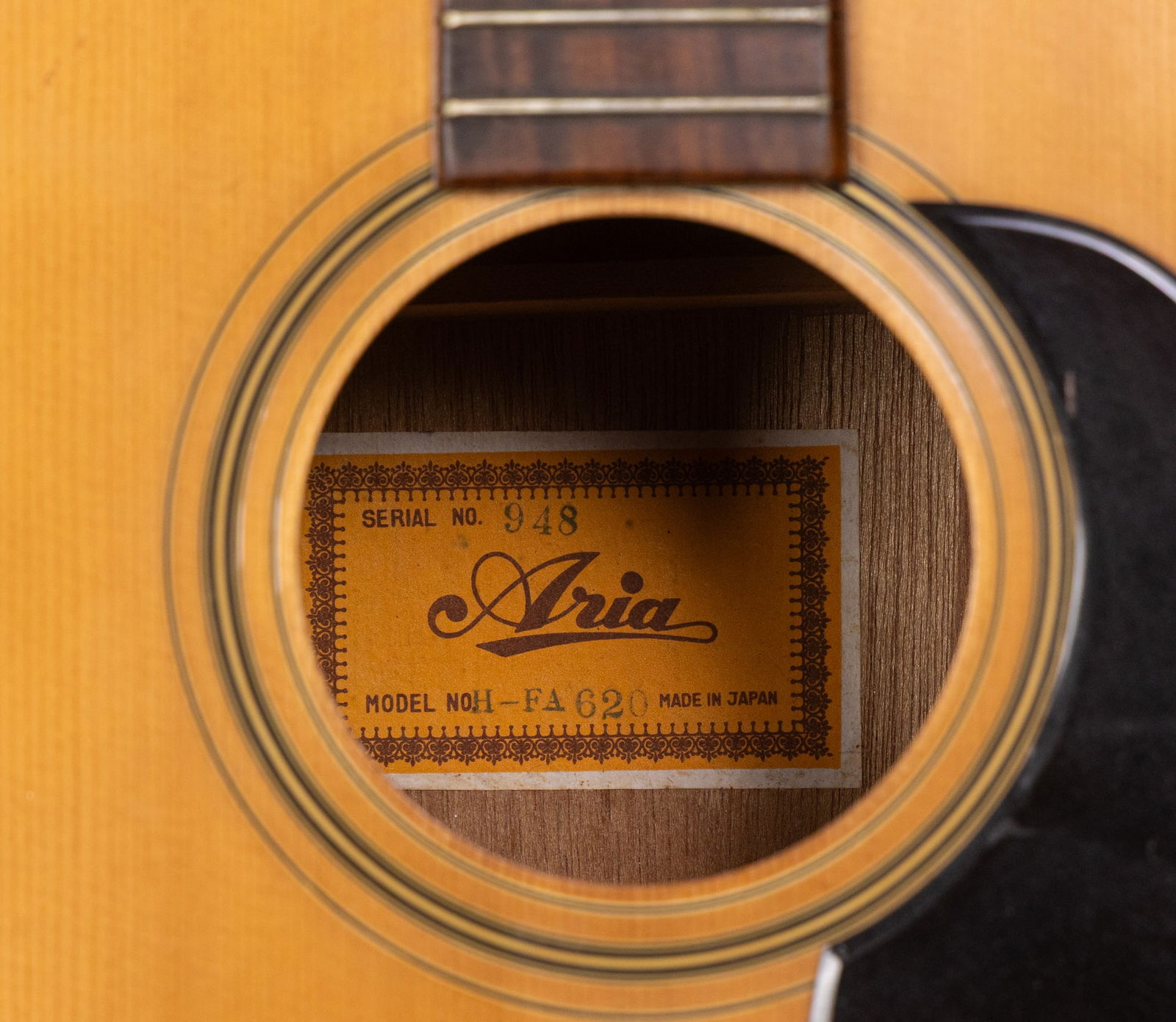 Aria Acoustic H-FA-620 1970's Japan Guitar - 2