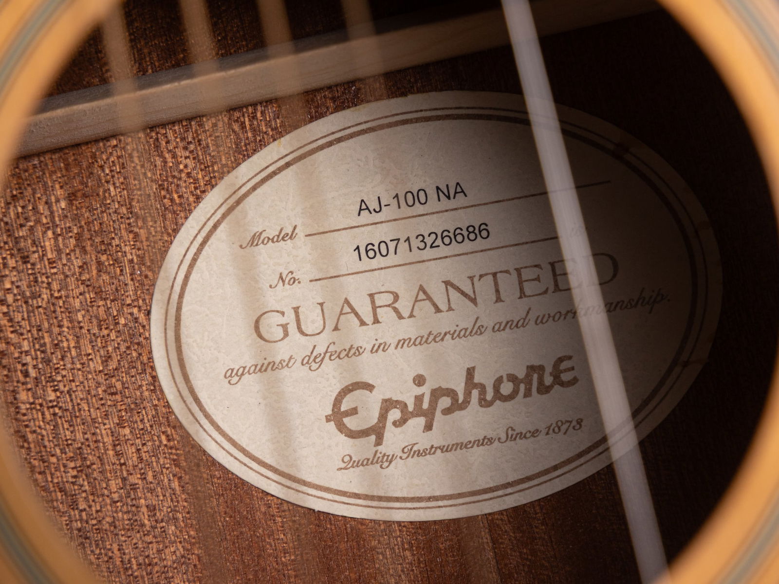 Epiphone AJ-100 NA Acoustic Guitar in Road Runner Hard Shell Case - 3