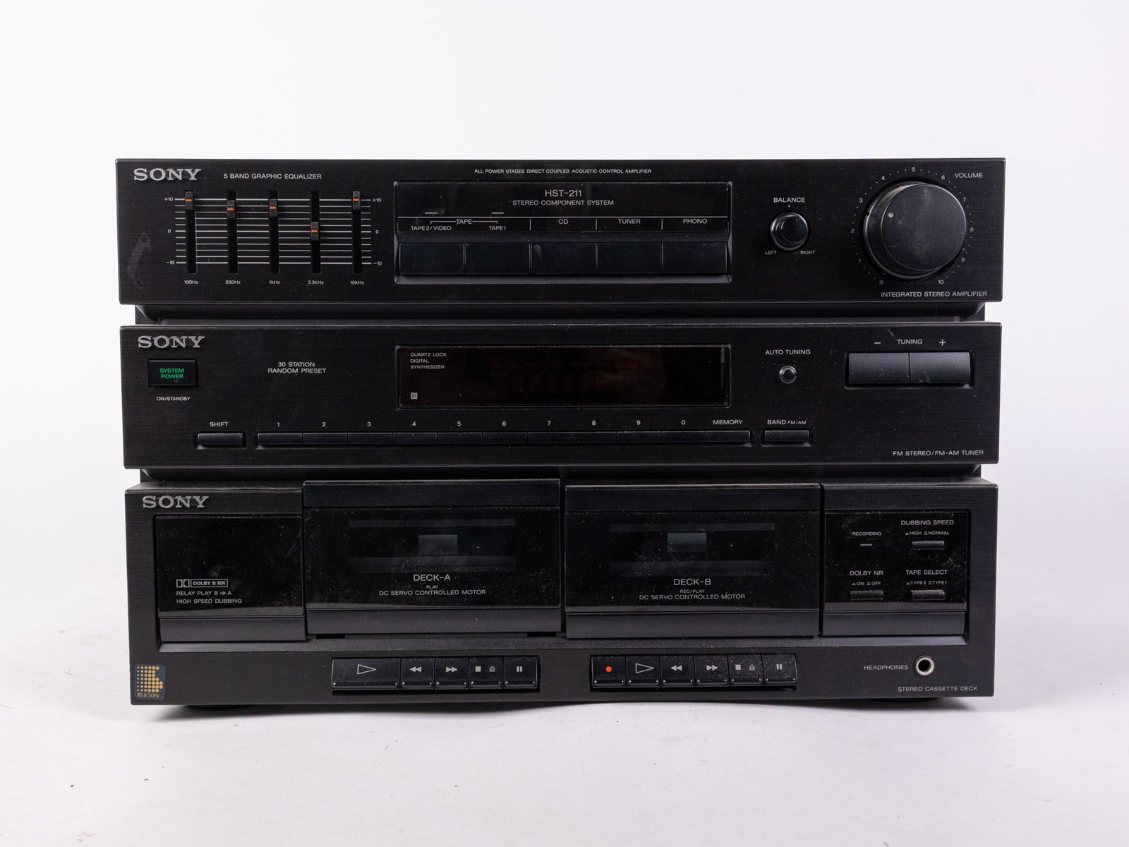 Sony HST-211 Stereo Component System w/ AM/FM, Dual Cassette & Equalizer Amp: Sony HST-211 Stereo Component System w/ AM/FM, Dual Cassette & Equalizer AmpSize11" x 17" x 10.5"LiteratureBrooks Auction – Online Auction Terms & Conditions