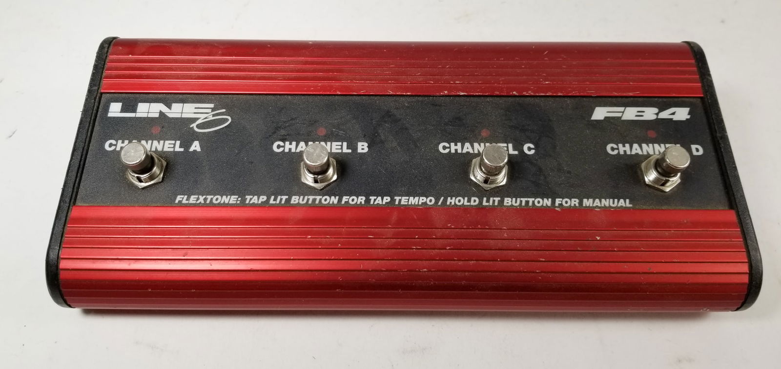 Line 6 FB4 Four Button Footswitch Pedal: Line 6 FB4 Four Button Footswitch Pedal, untestedSize3" x 11" x 5"LiteratureBrooks Auction – Online Auction Terms & Conditions