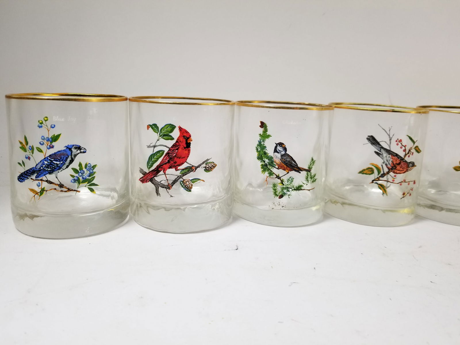 Lot of Vintage Bird Motif Tumbler Glasses - 2