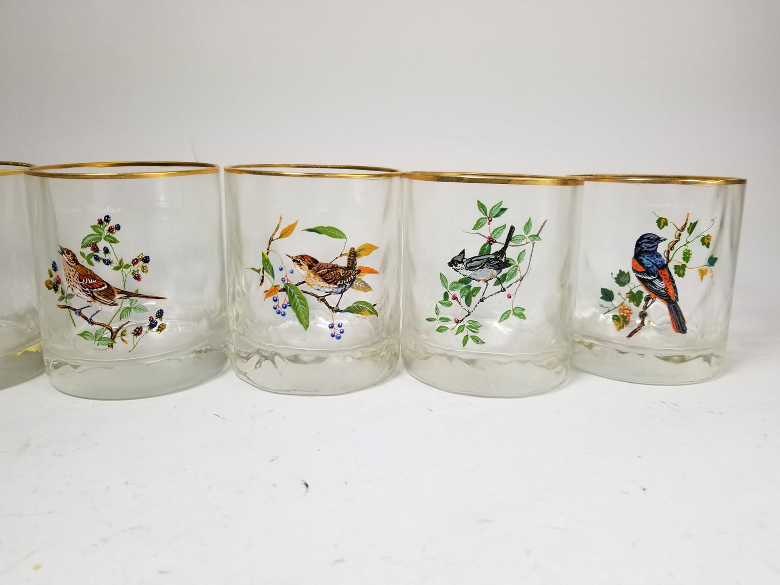 Lot of Vintage Bird Motif Tumbler Glasses - 3
