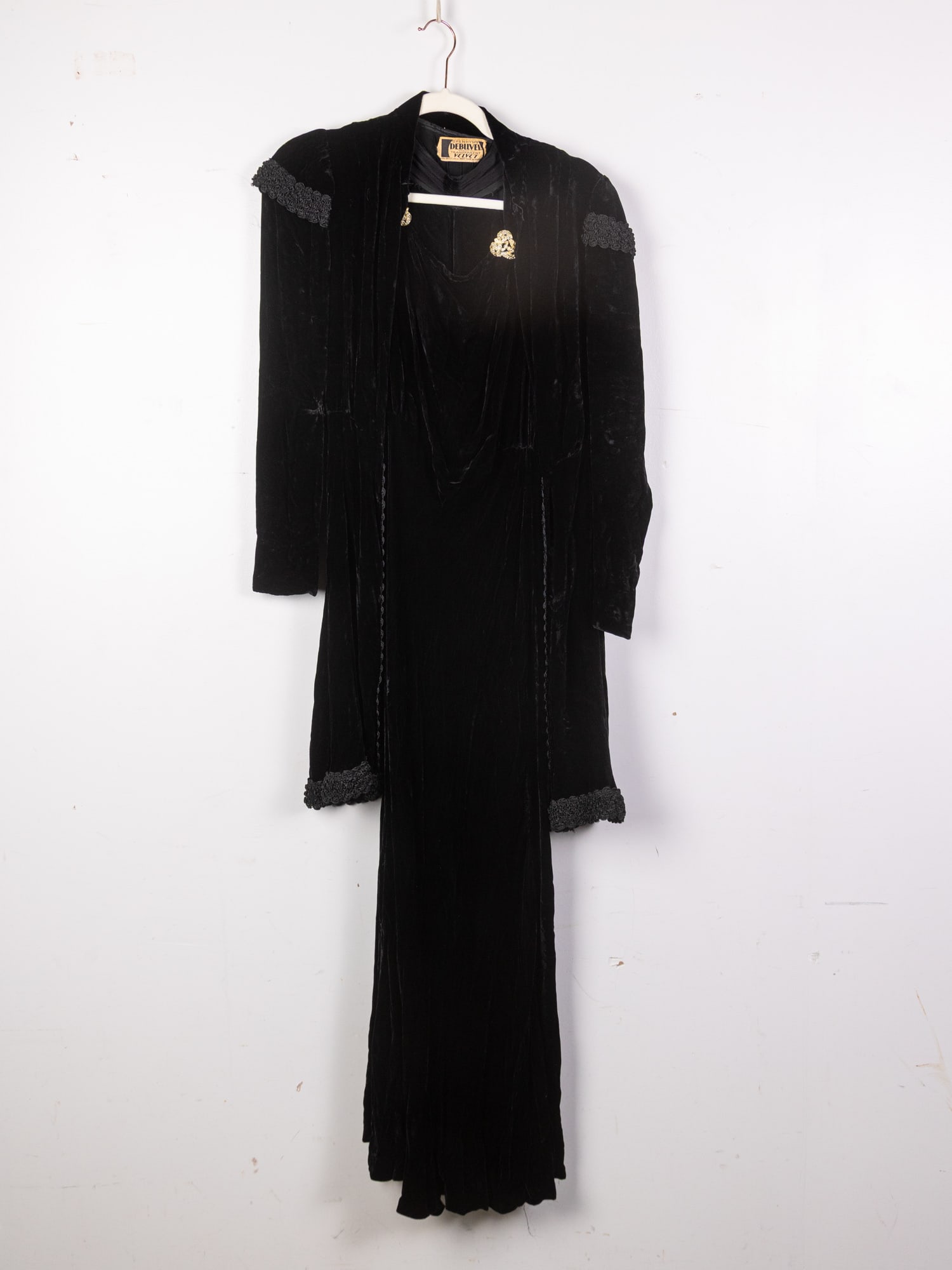 1930's Openhym's Debuvel Transparent Velvet Gown with Jacket: 1930's Openhym's Debuvel Transparent Velvet Gown with JacketSizesmall/medium (approximate)LiteratureBrooks Auction – Online Auction Terms & Conditions