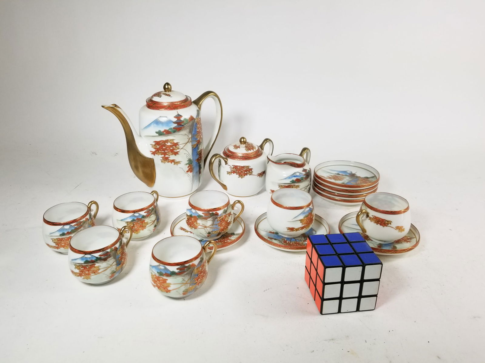 Vintage Porcelain Asian Tea Set - 2