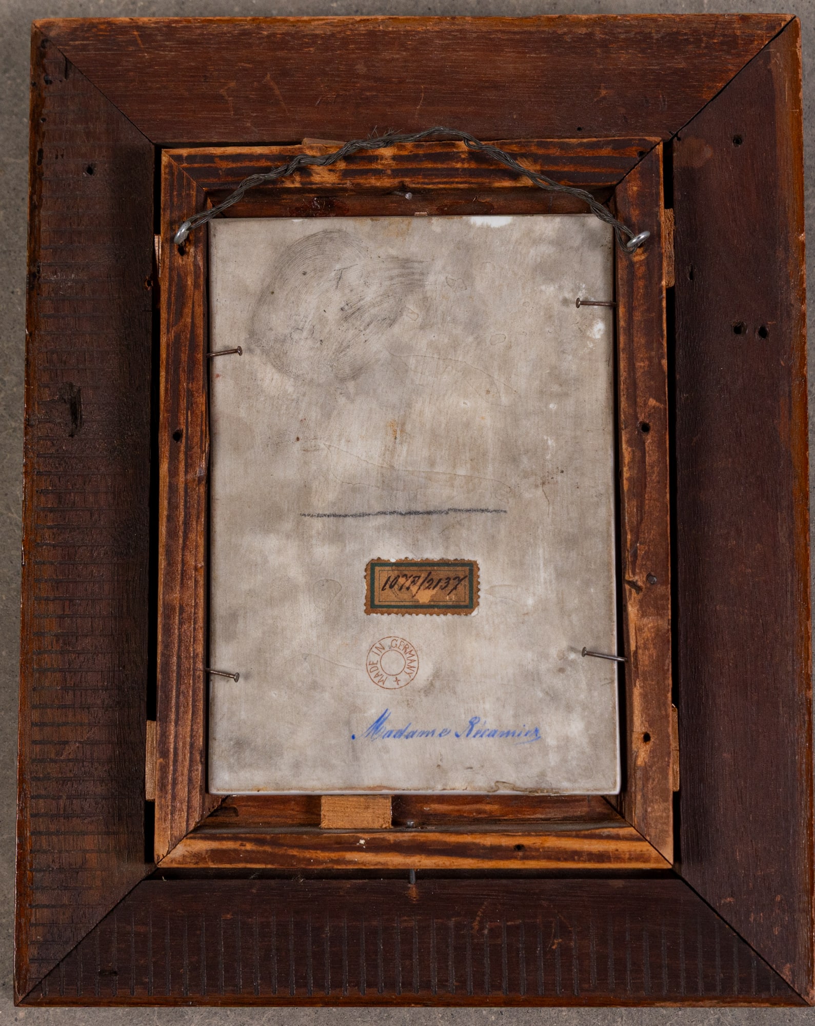 German Porcelain Plaque, Portrait of Madame Recamier - 3