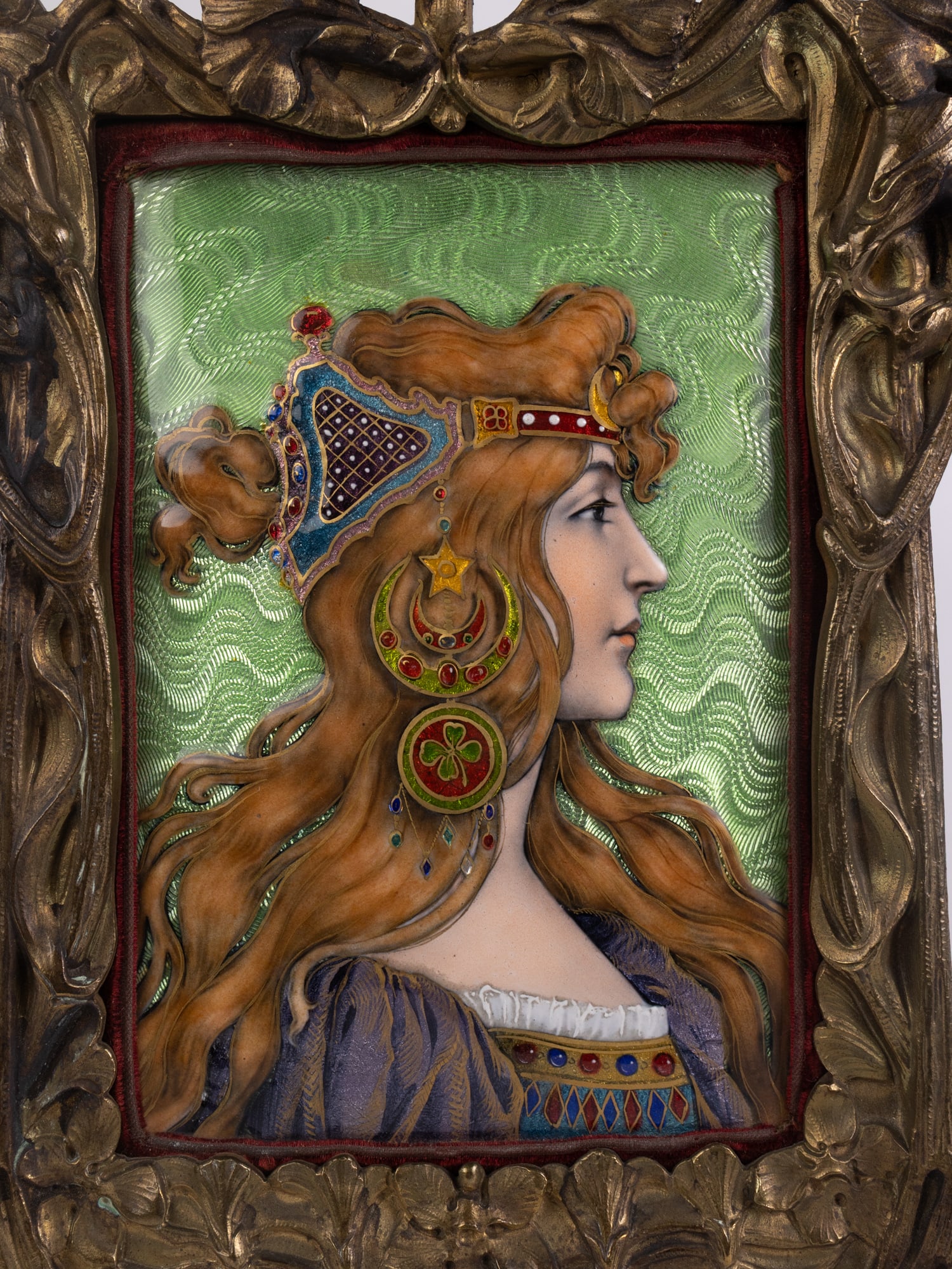 Art Nouveau Enamel Portrait of a Female Figure - 3