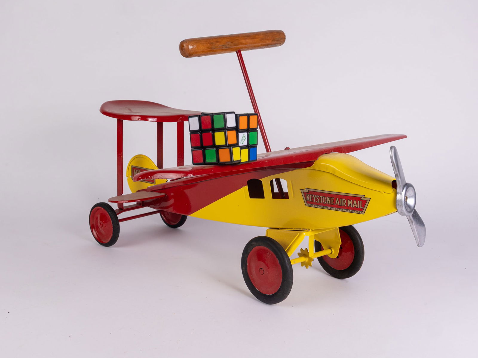 Keystone Air Mail Pressed Steel Ride Along Toy Airplane - 2