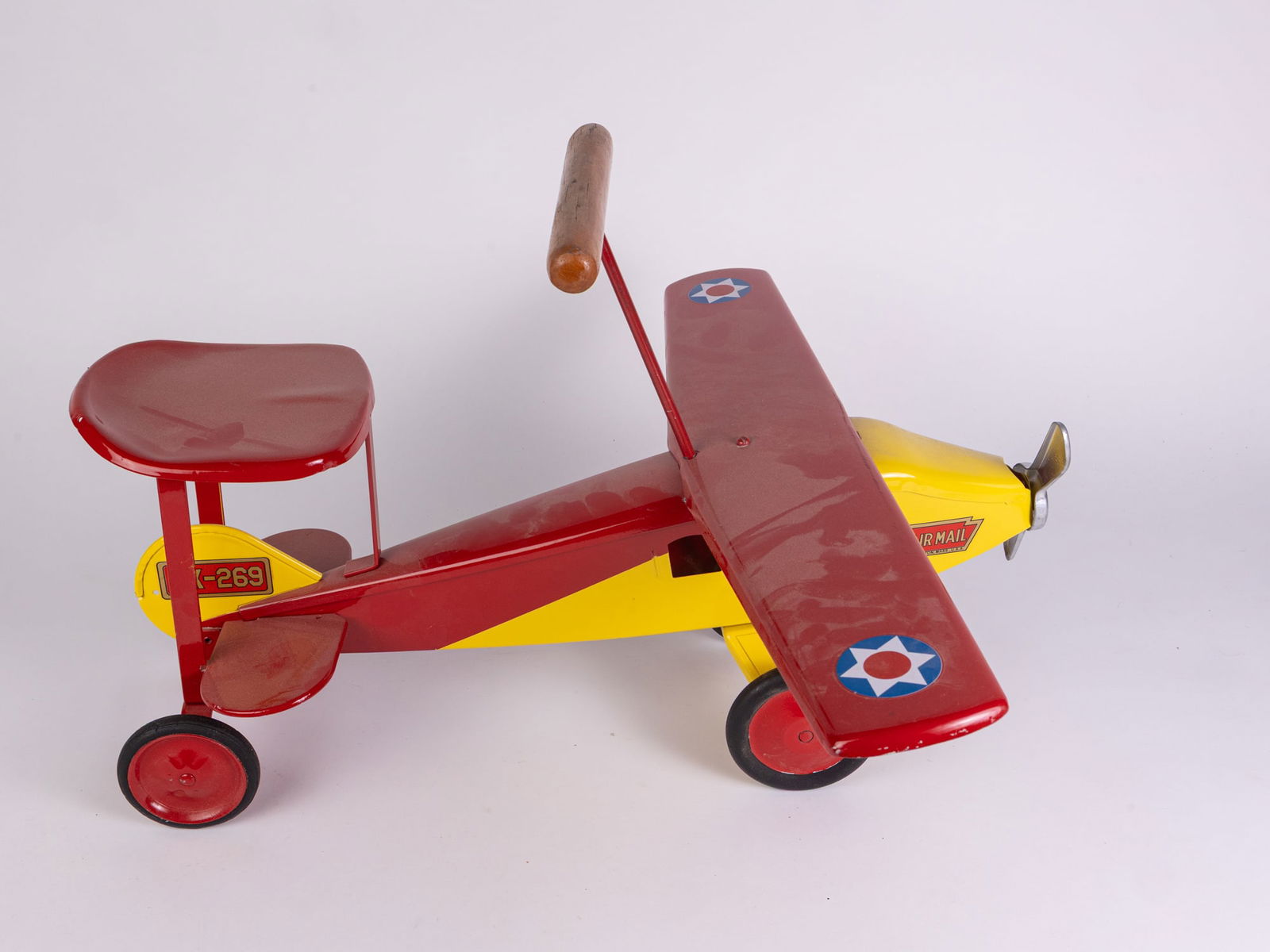 Keystone Air Mail Pressed Steel Ride Along Toy Airplane - 4