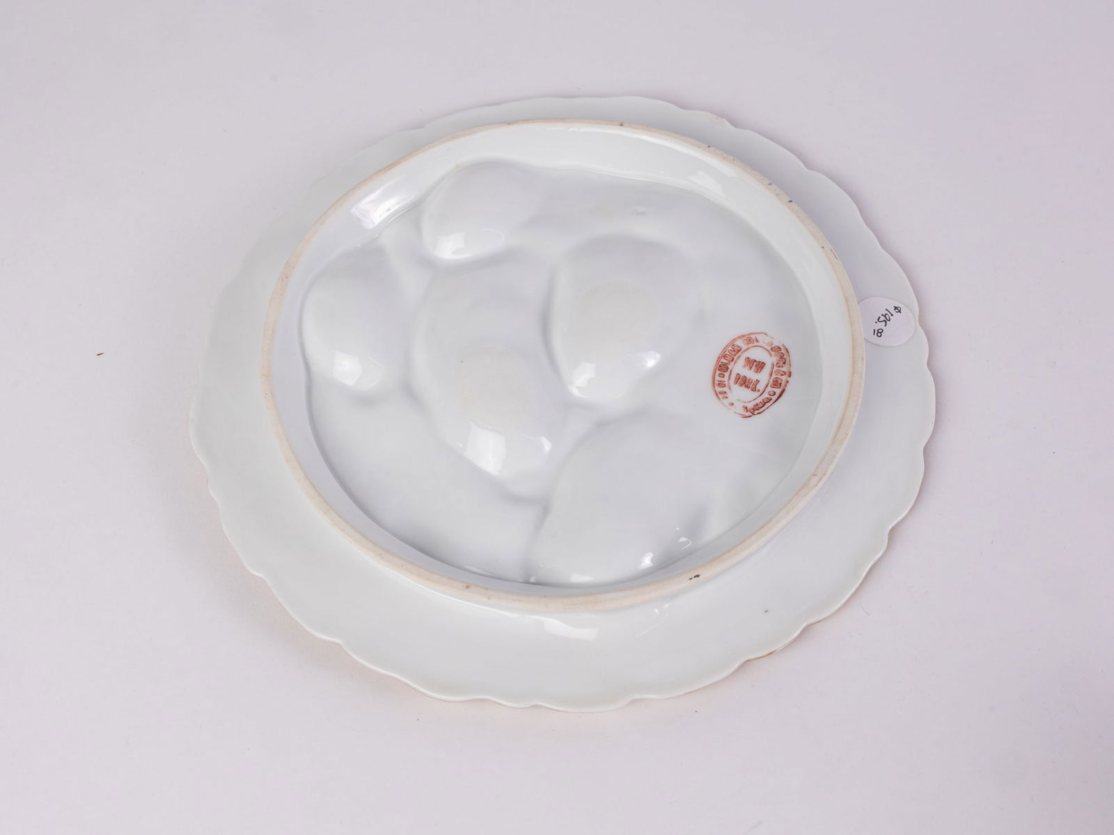 Pair of Gilman Collamore & Co. Antique Porcelain Oyster Plates - 7