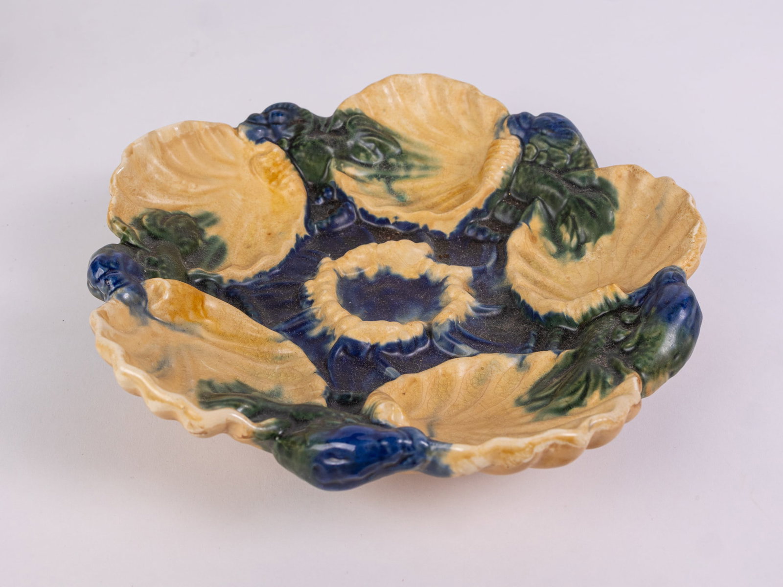 Antique Majolica Oyster Plate (1 of 6)