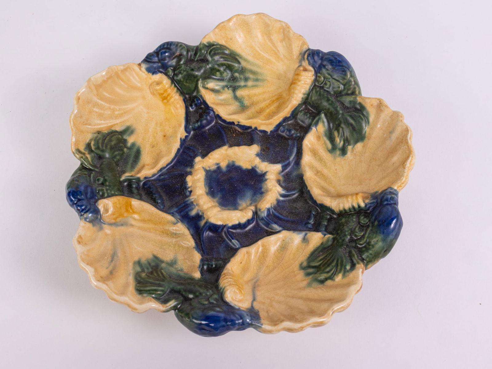 Antique Majolica Oyster Plate - 3