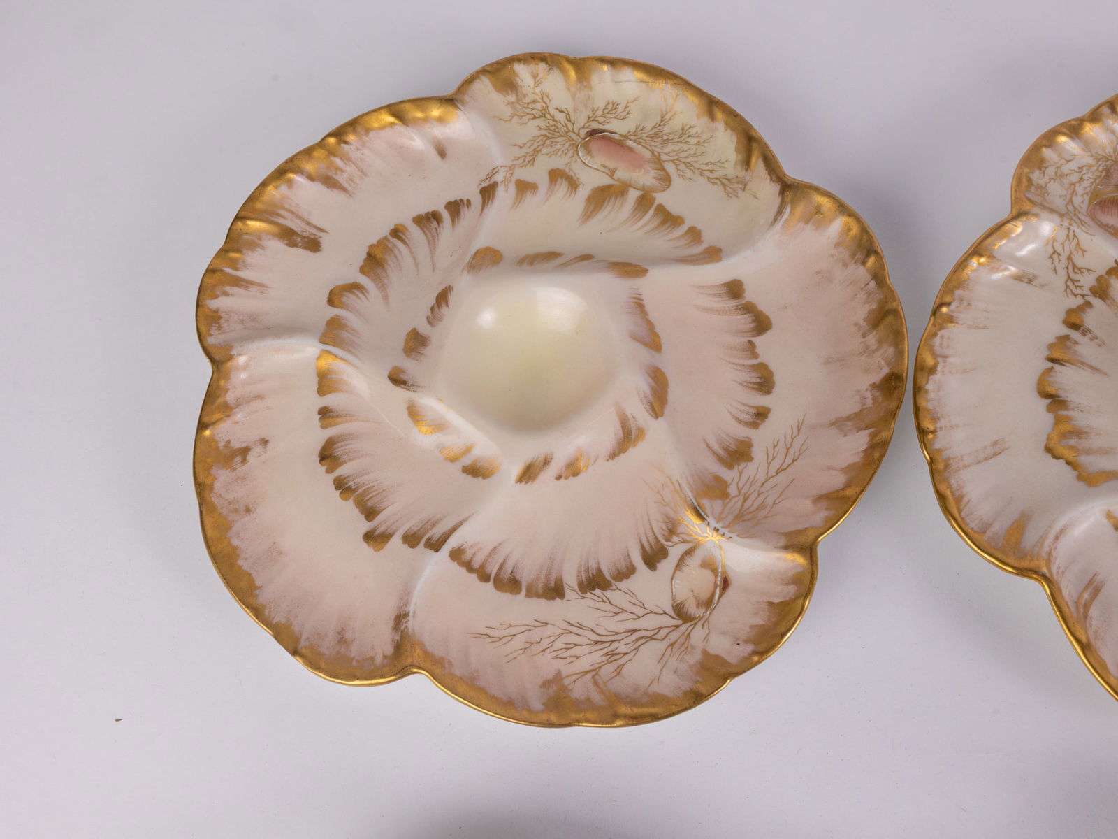 Set of Four Charles Field Haviland and Gerard, Dufraisseix, and Morel Porcelain Oyster Plates - 3