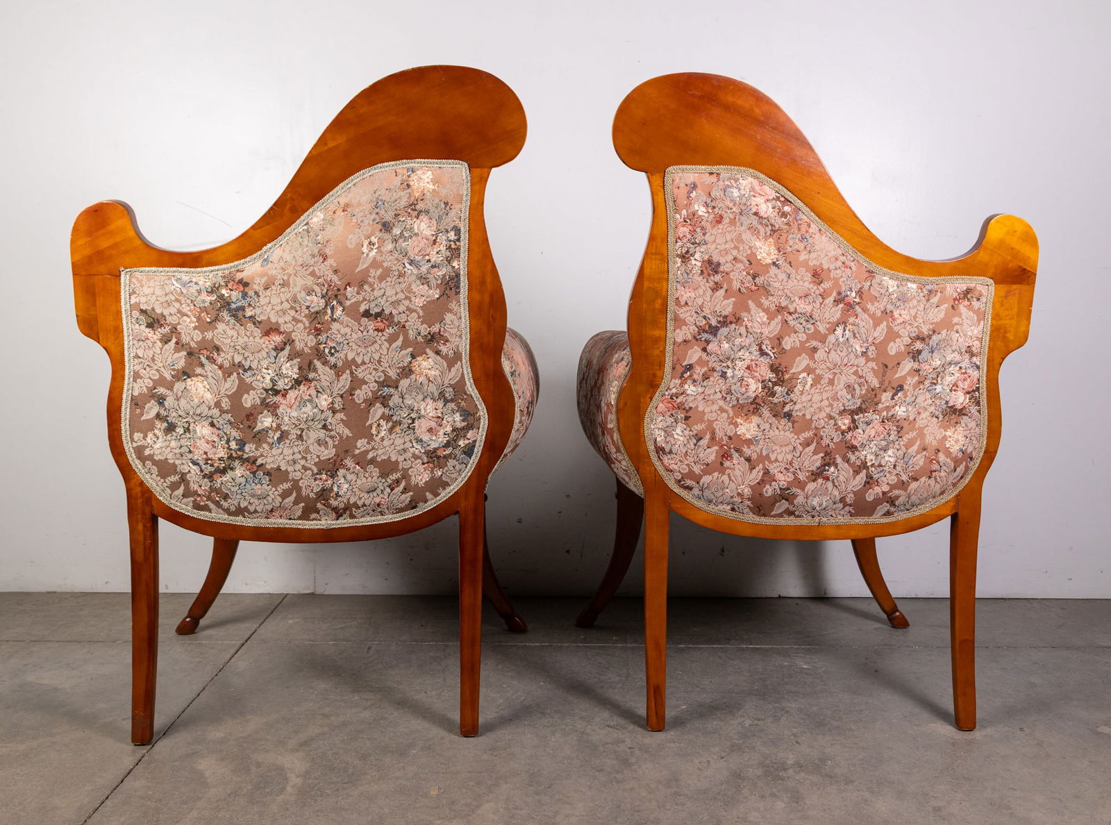 Pair of French Provincial Vintage Upholstered Arm Chairs - 12