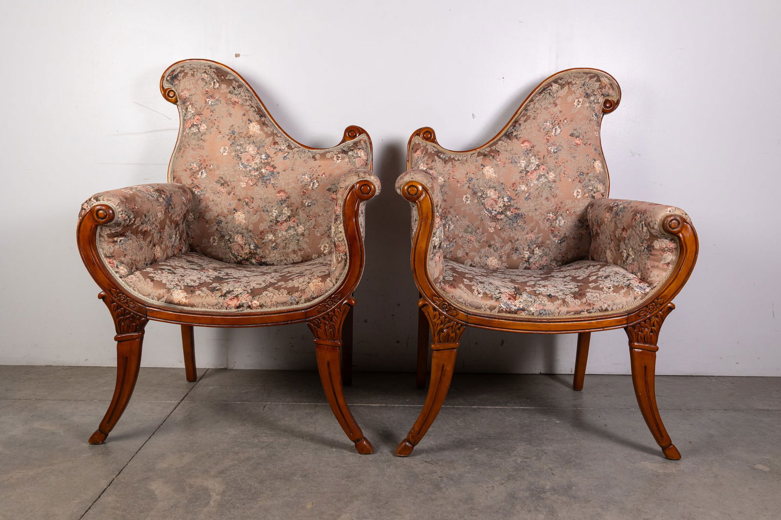 Pair of French Provincial Vintage Upholstered Arm Chairs (1 of 13)