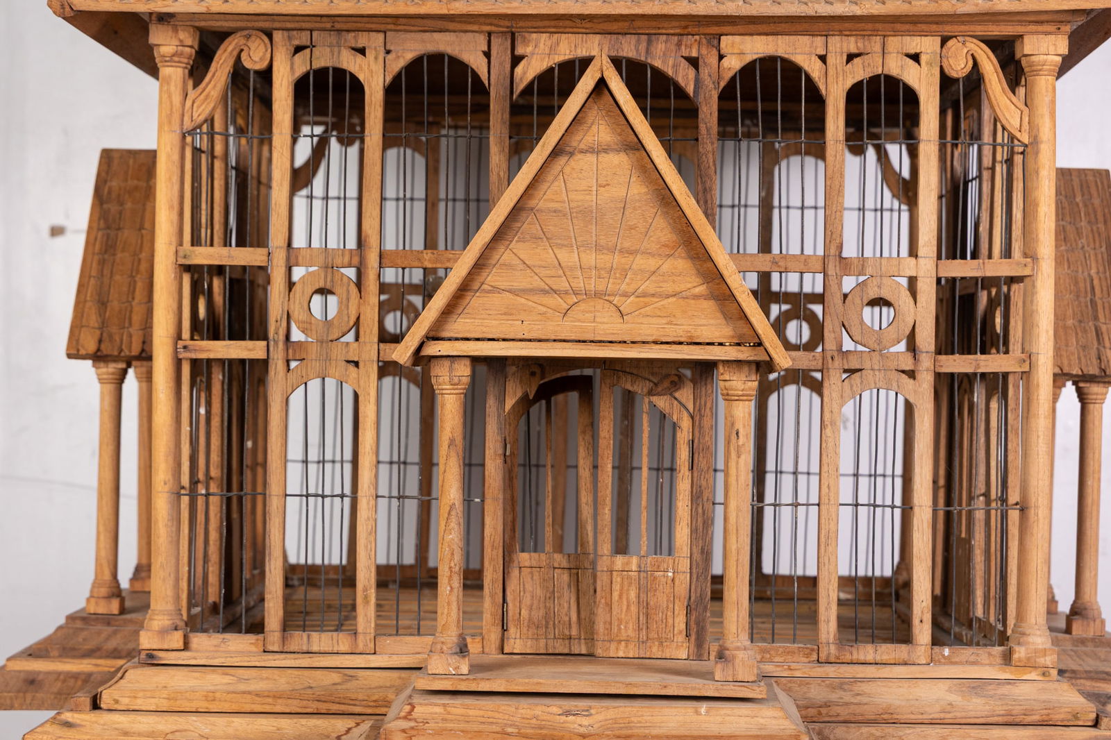 Extra Large Decorative Antique Style Wooden Birdcage - 2