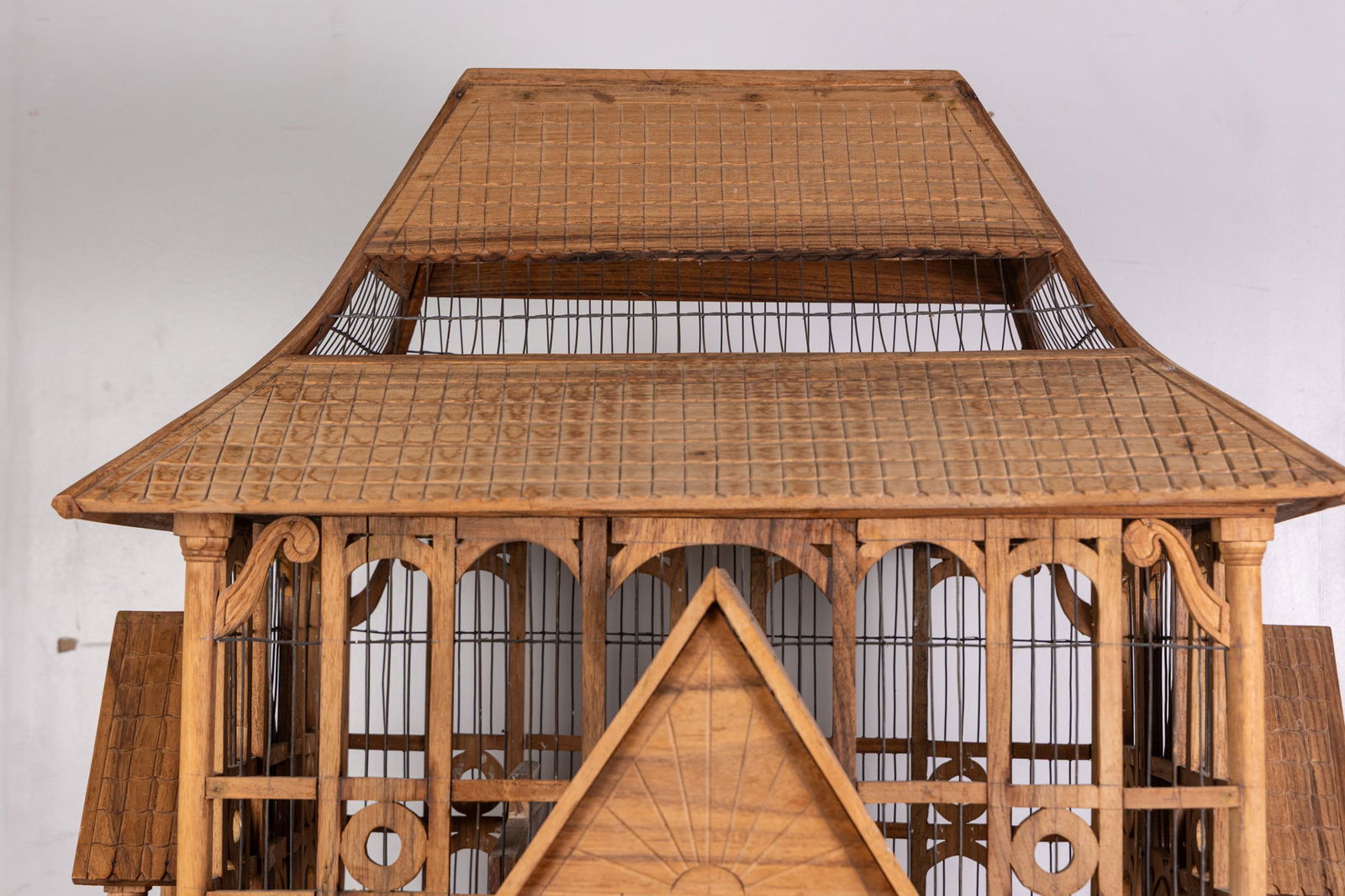 Extra Large Decorative Antique Style Wooden Birdcage - 3