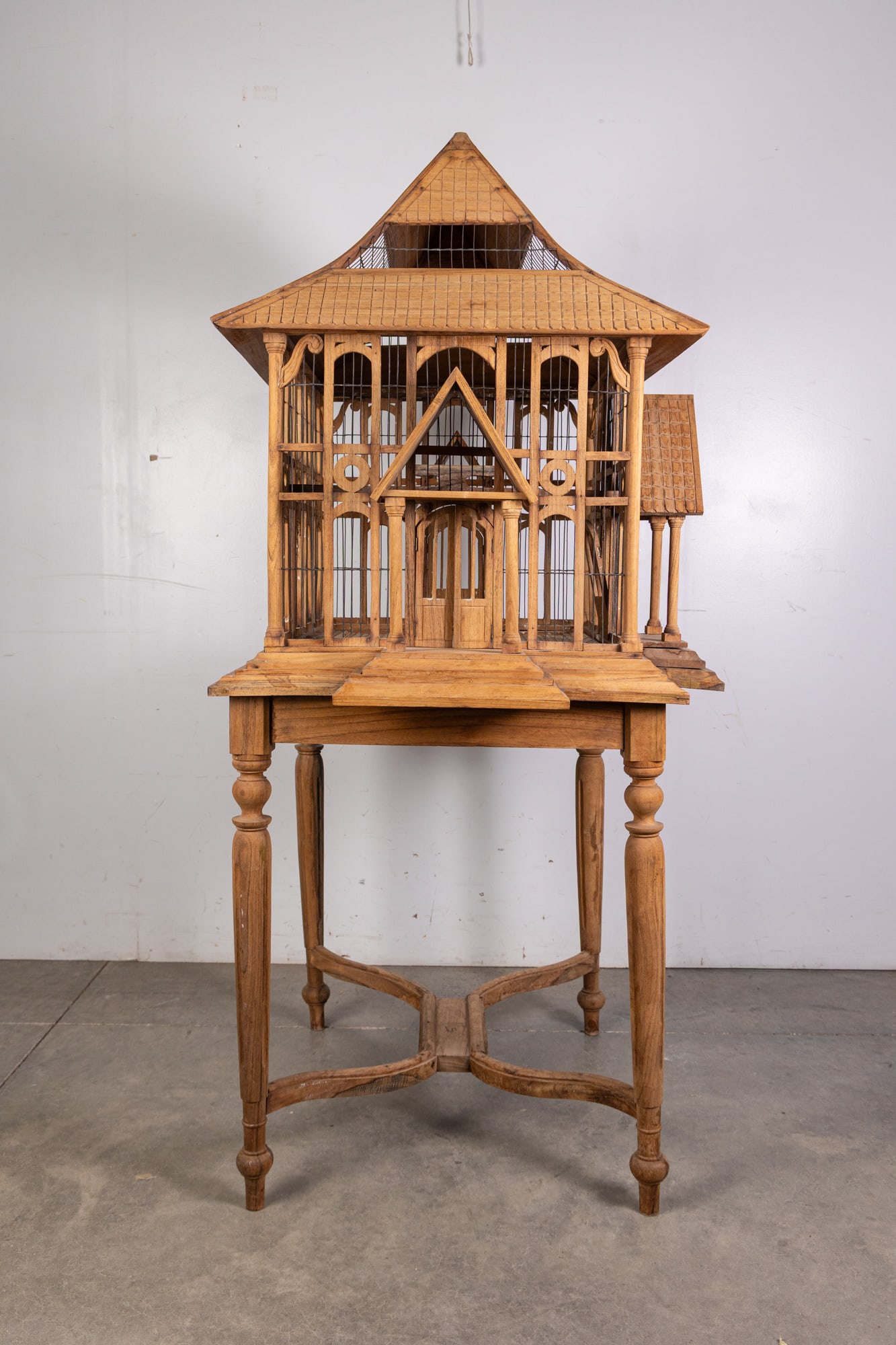 Extra Large Decorative Antique Style Wooden Birdcage - 4