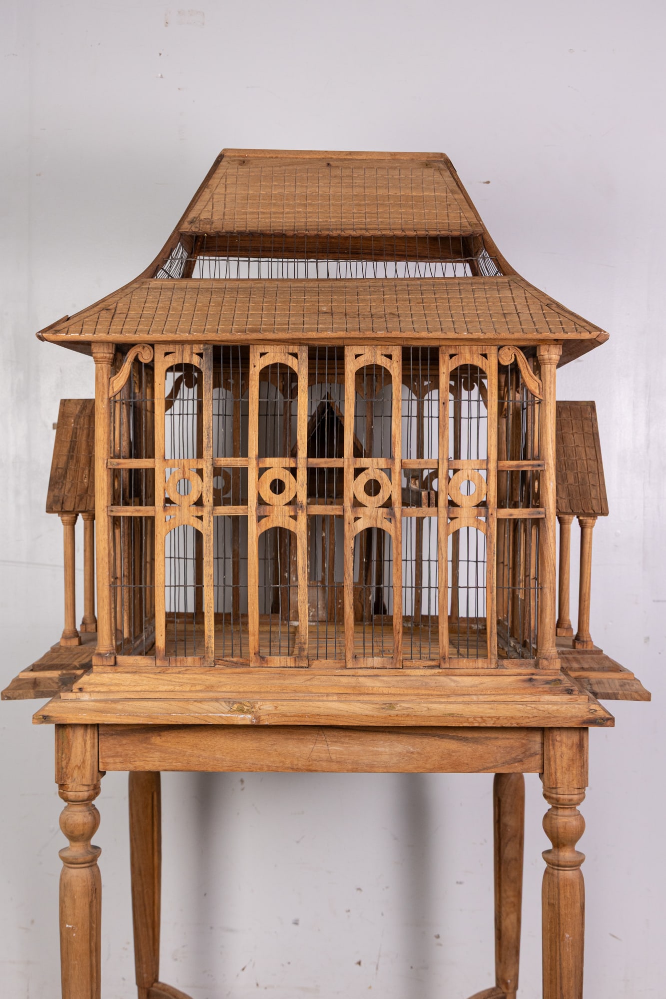 Extra Large Decorative Antique Style Wooden Birdcage - 6