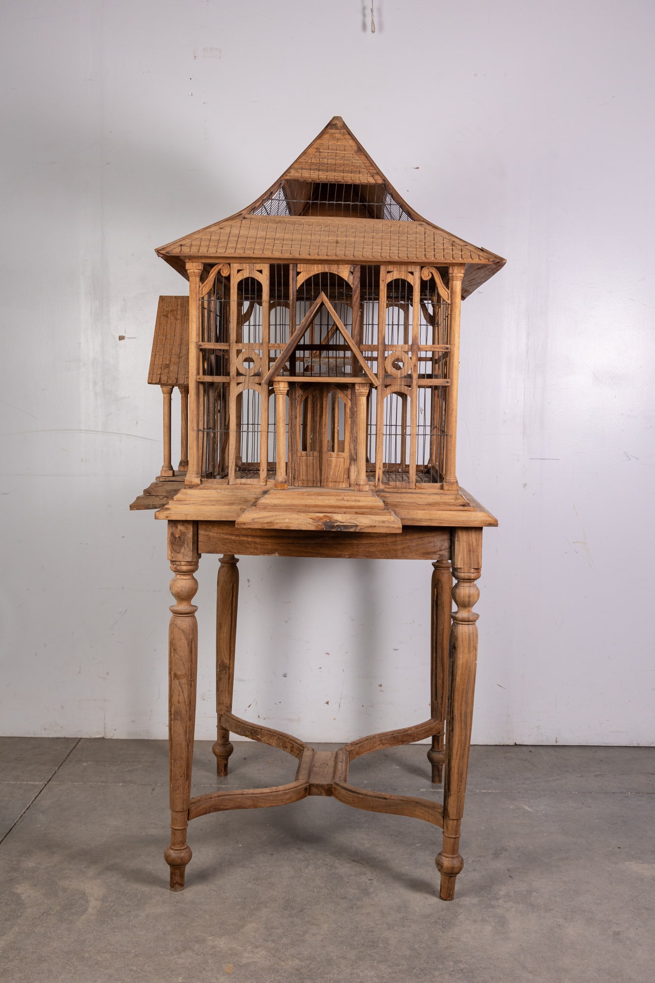 Extra Large Decorative Antique Style Wooden Birdcage - 7