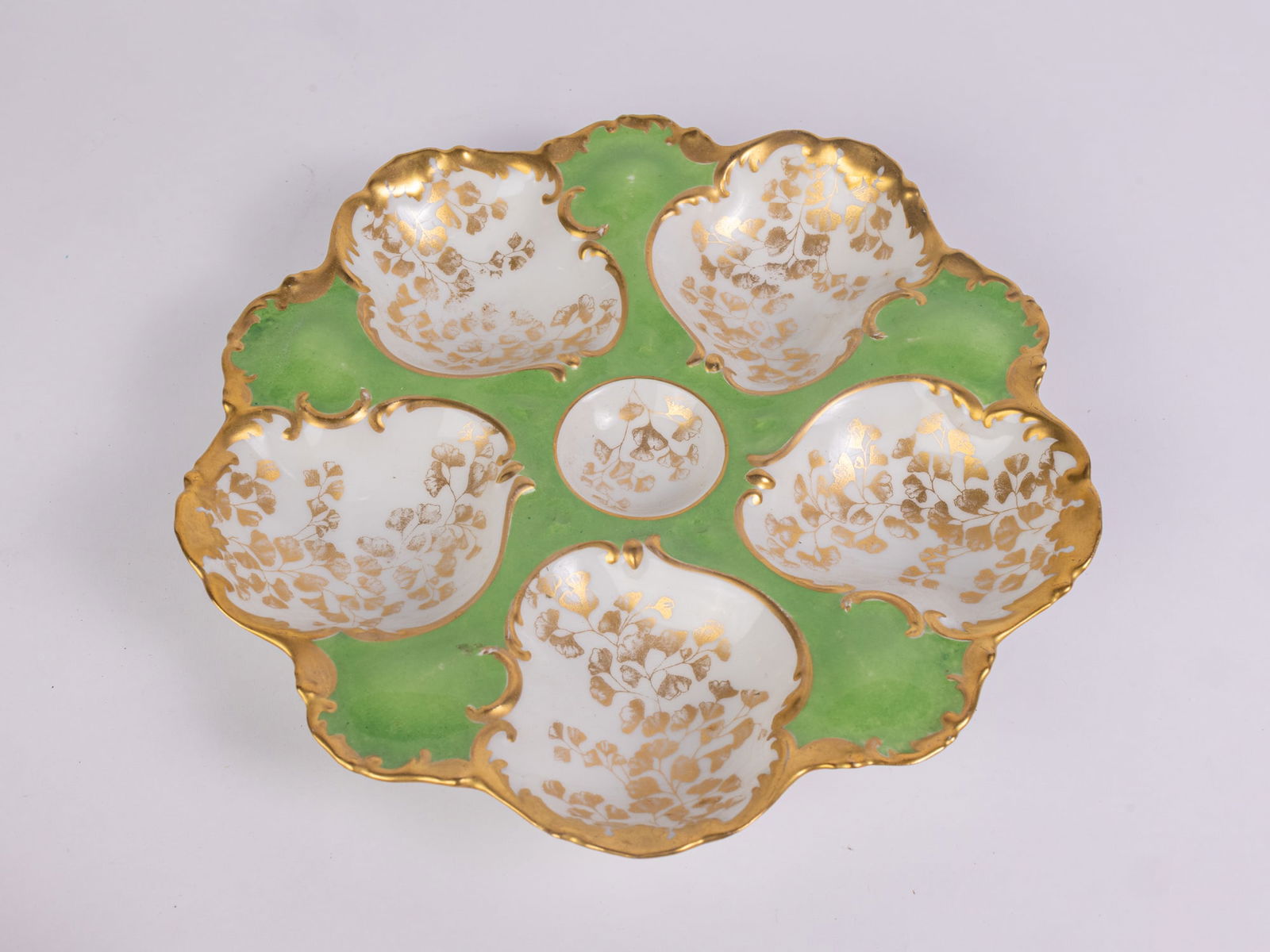 Pair of Tressemanes & Vogt Porcelain Five Well Oyster Plates - 7