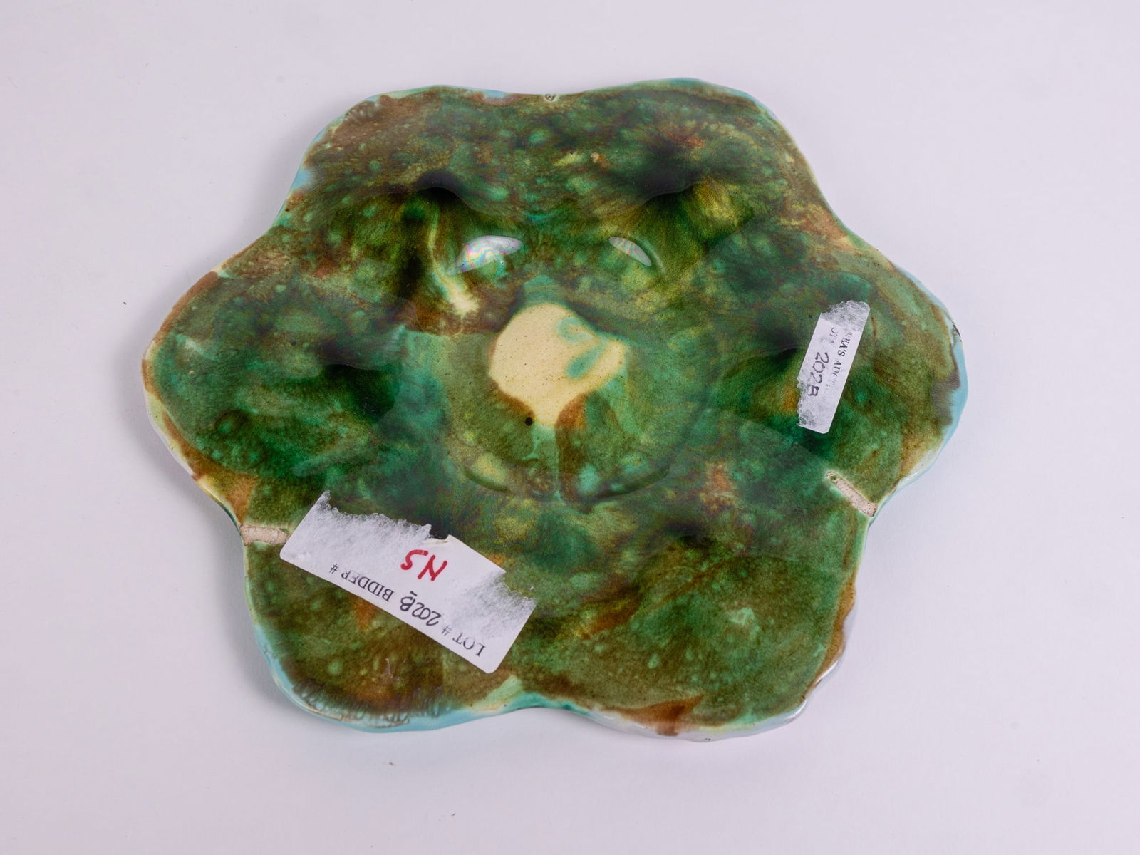 Pair of Antique Majolica Six Well Oyster Plates - 8