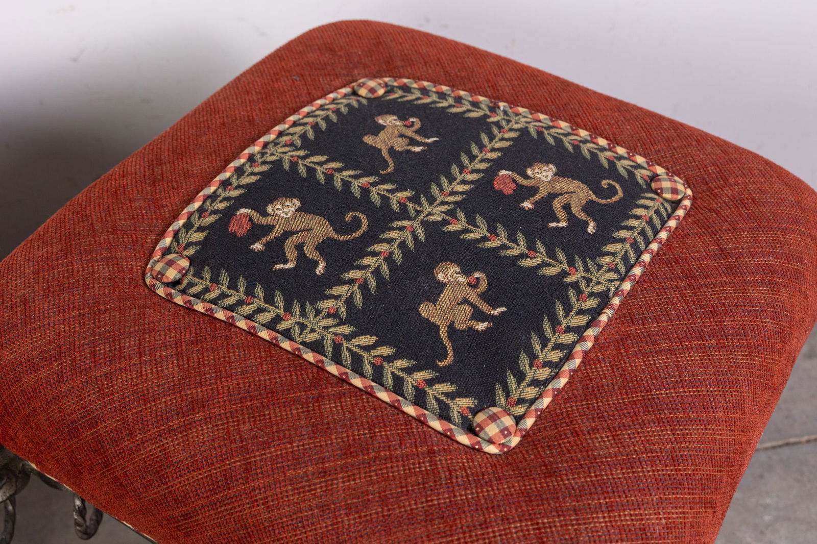 Vintage Monkey Motif Dual Upholstered Accent Bench - 3