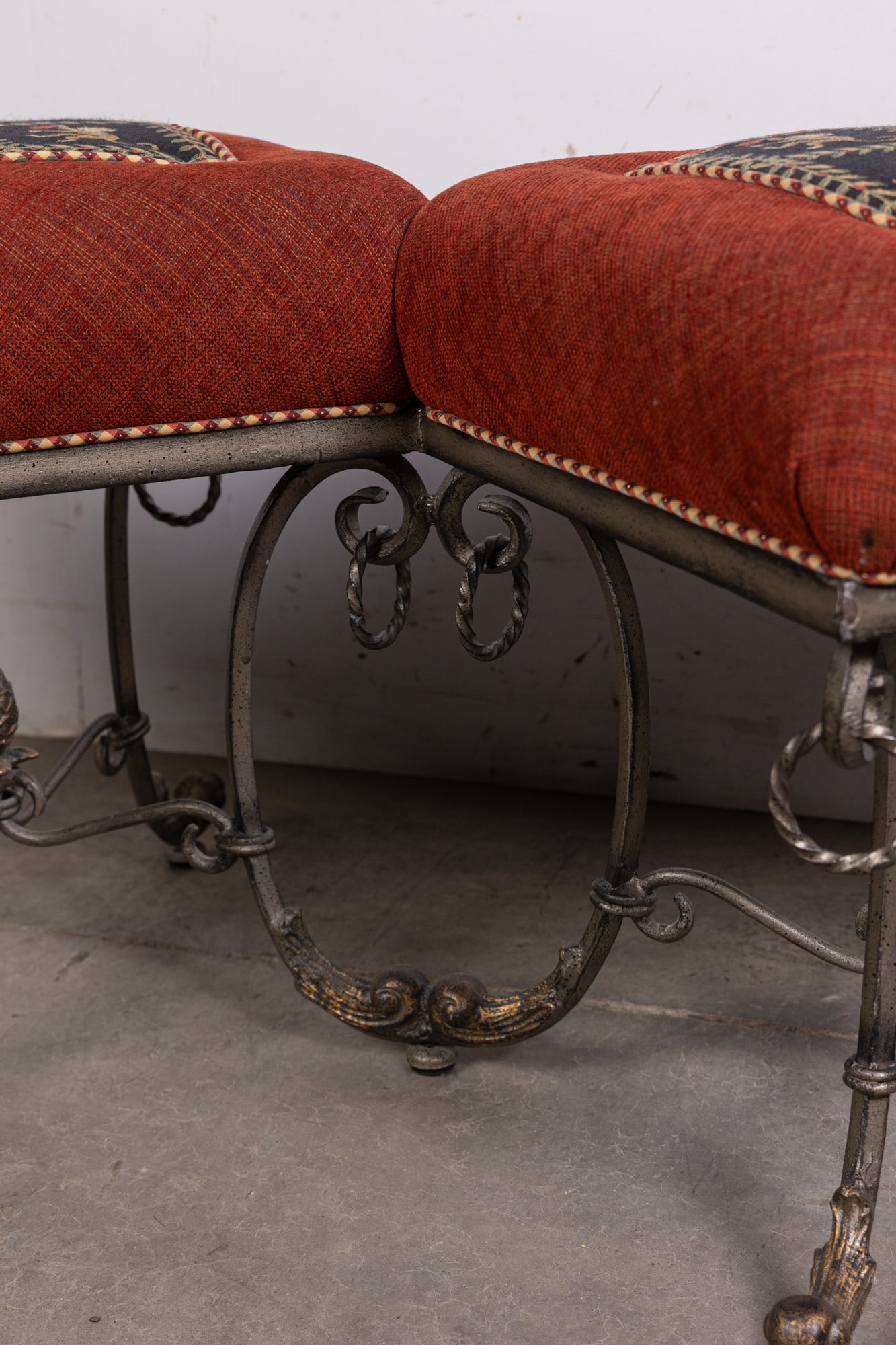 Vintage Monkey Motif Dual Upholstered Accent Bench - 6