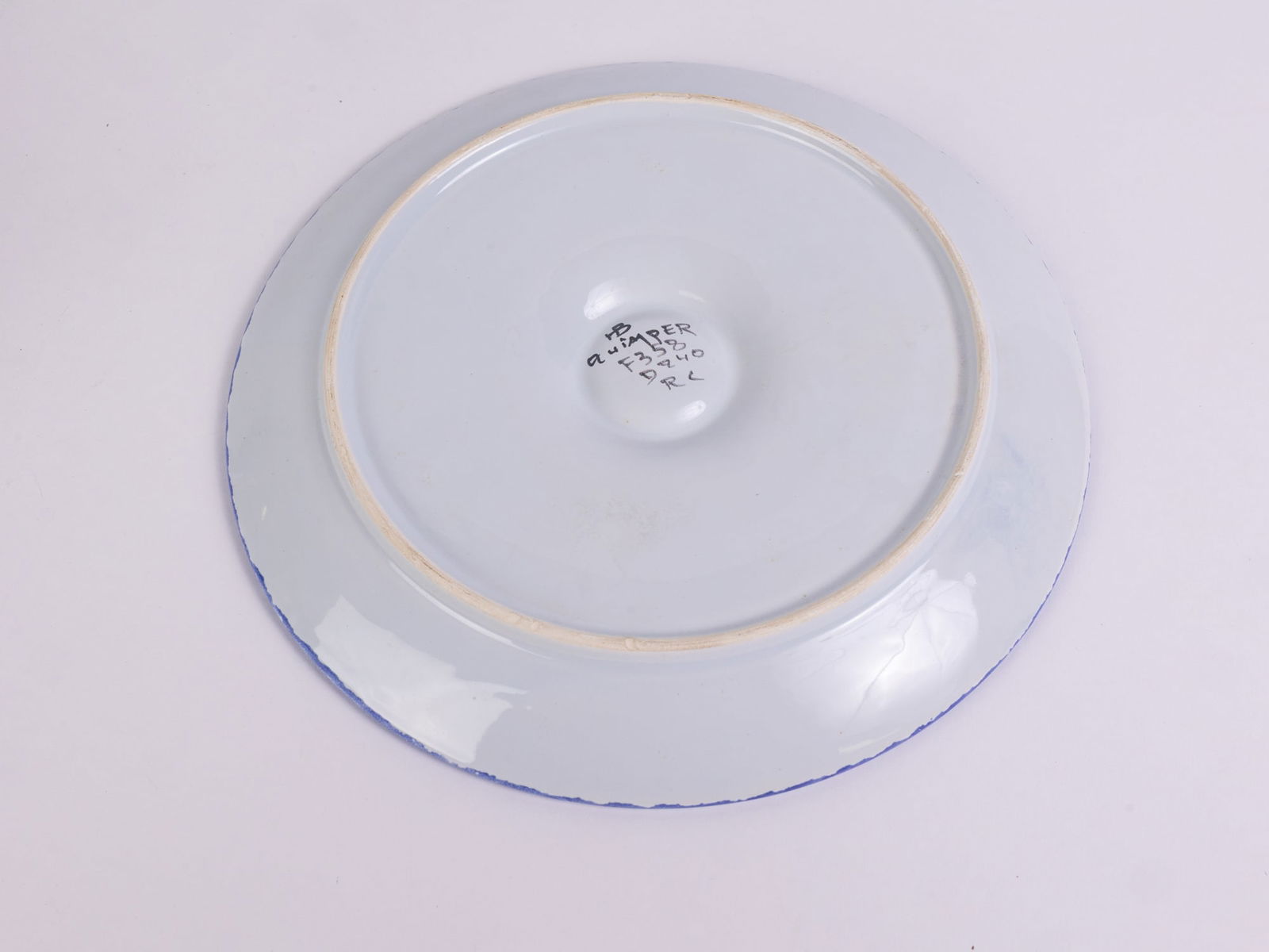 Quimper Ceramic Hand Painted Six Well Oyster Plate - 3