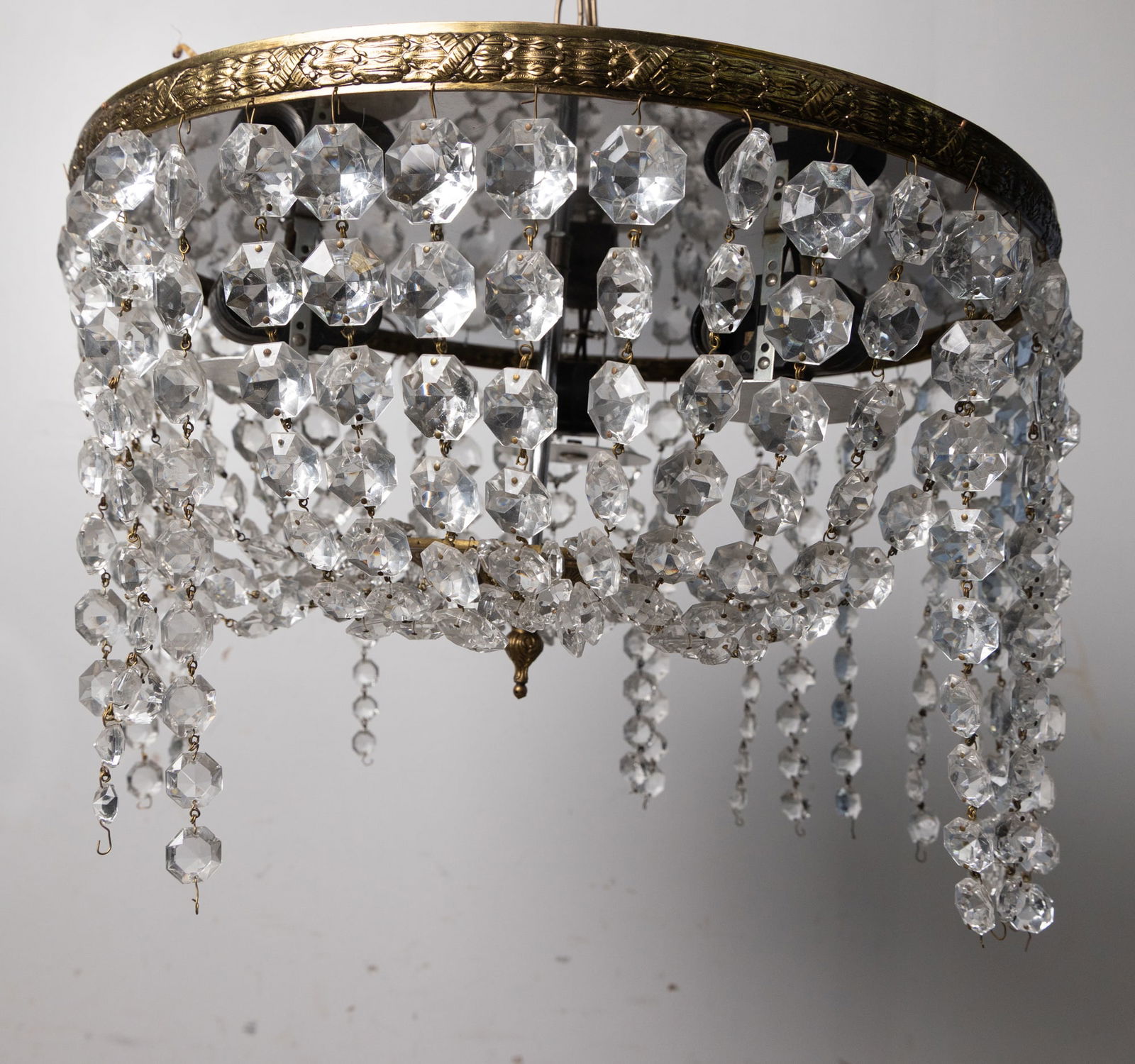 Antique Crystal Basket Chandelier - 3