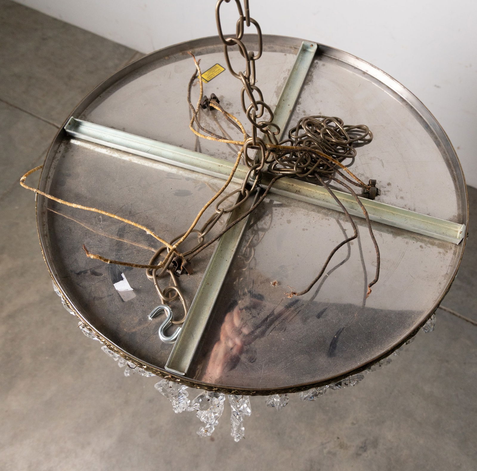 Antique Crystal Basket Chandelier - 7