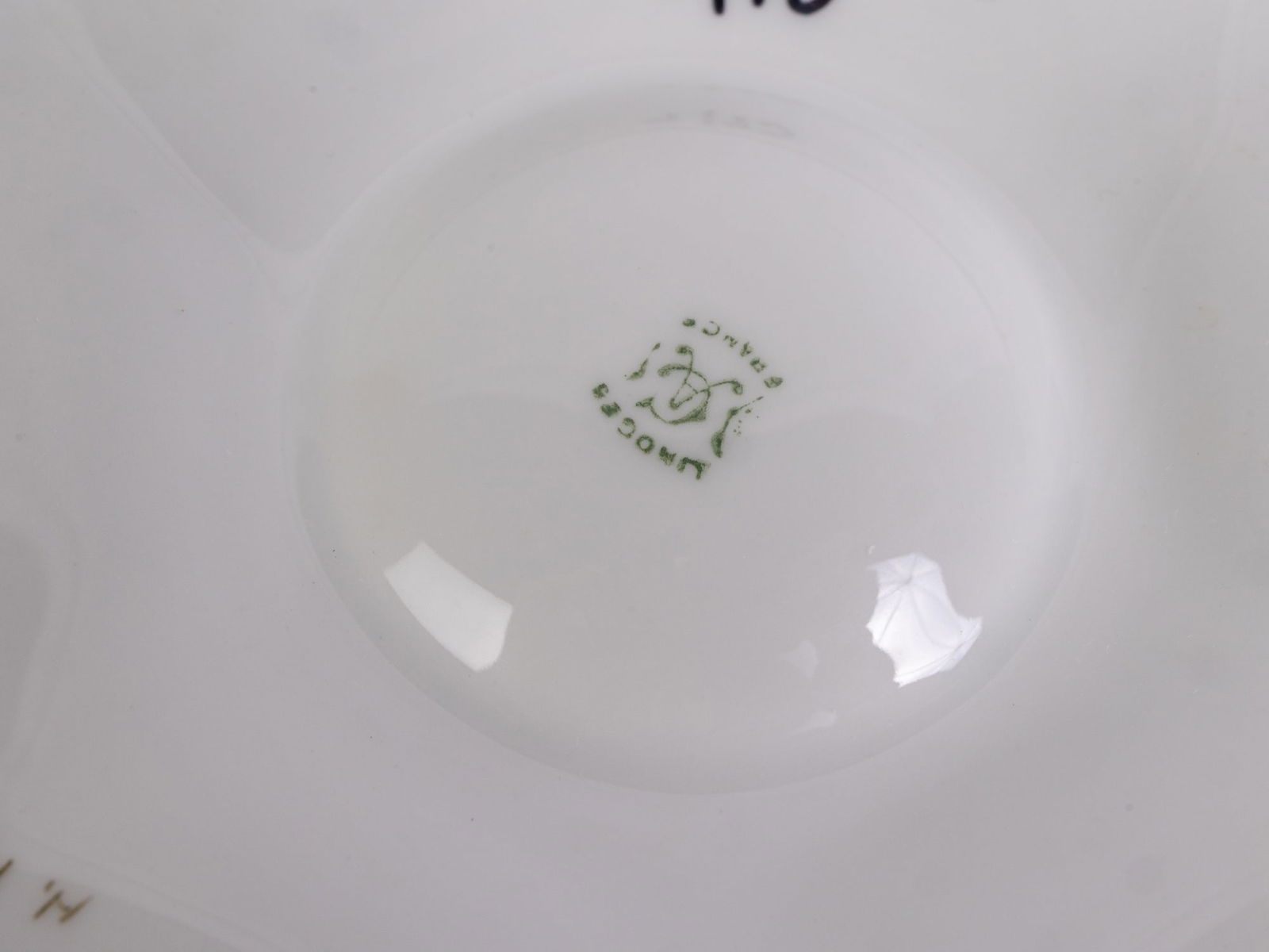 Antique Limoges Six Well Cobalt Blue Porcelain Oyster Plate - 3