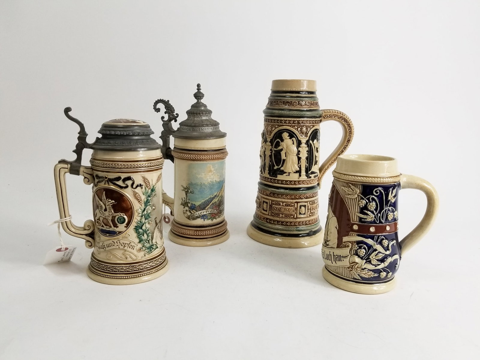 Four Antique German Beer Steins (1 of 12)