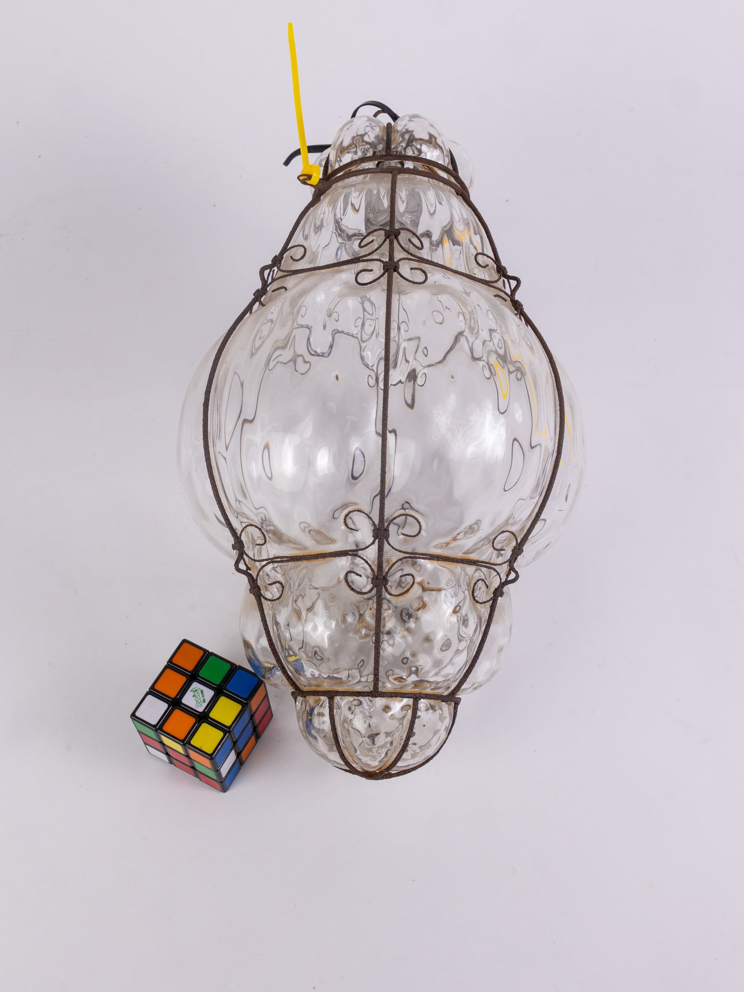 Seguso Murano Style Caged Glass Pendant Light - 2