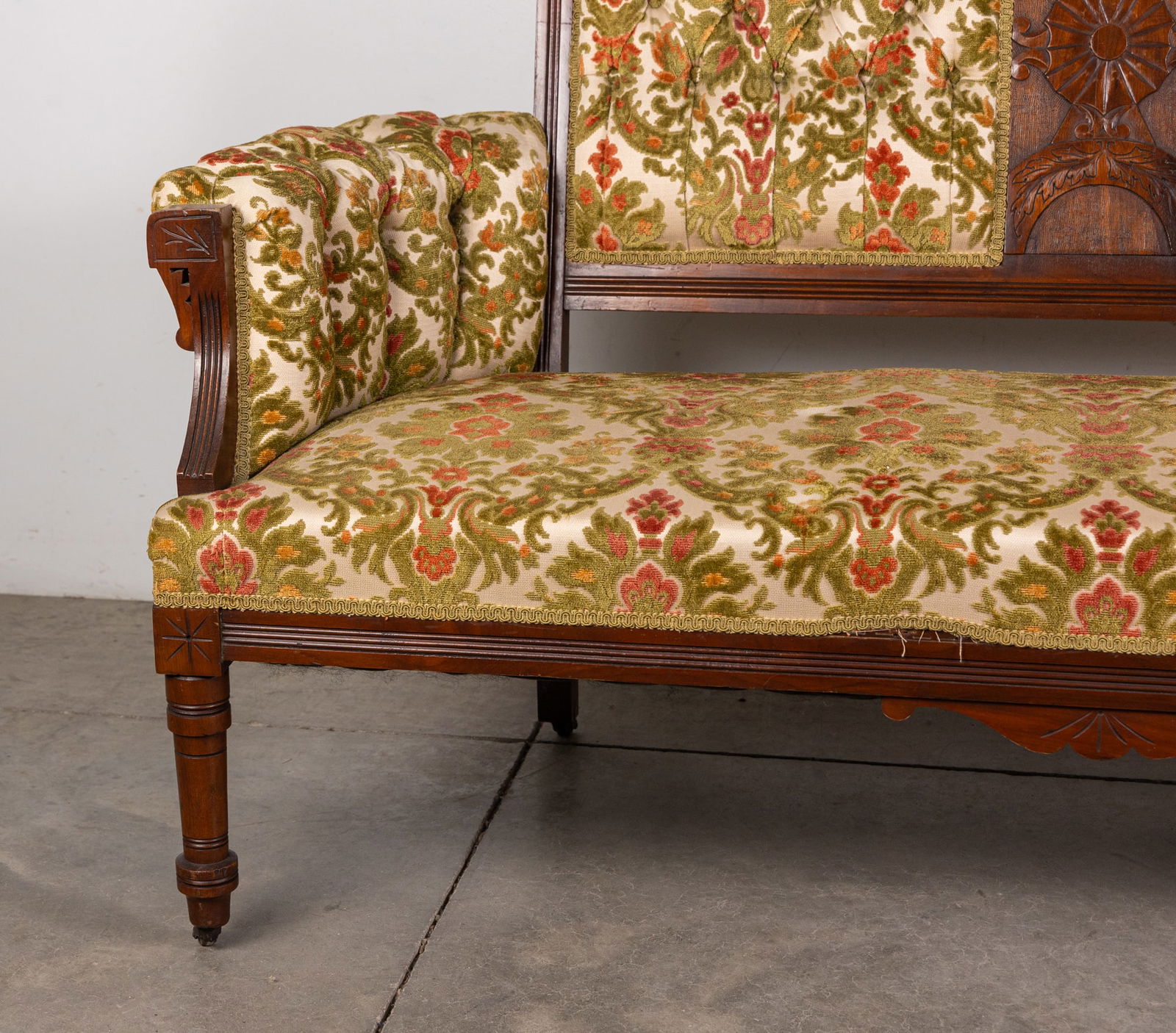 Antique Eastlake Victorian Loveseat Sofa - 3