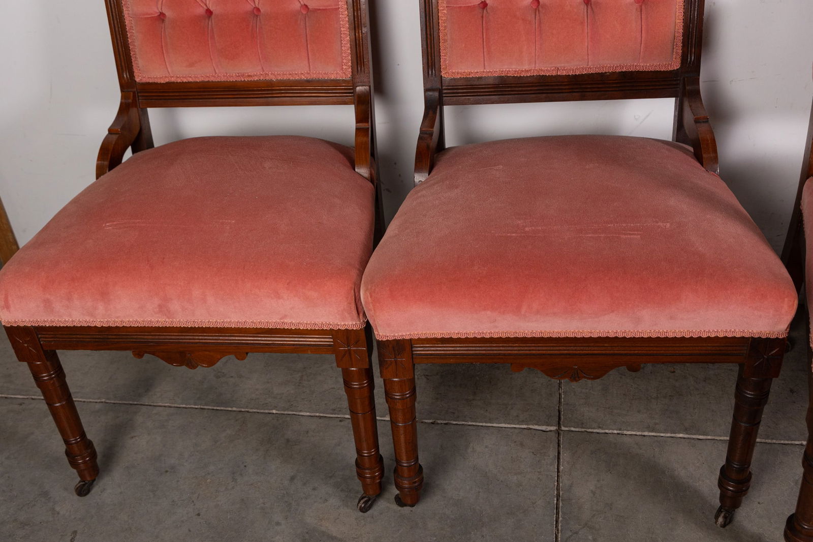 Set of Five Eastlake Victorian Upholstered Dining Chairs - 3