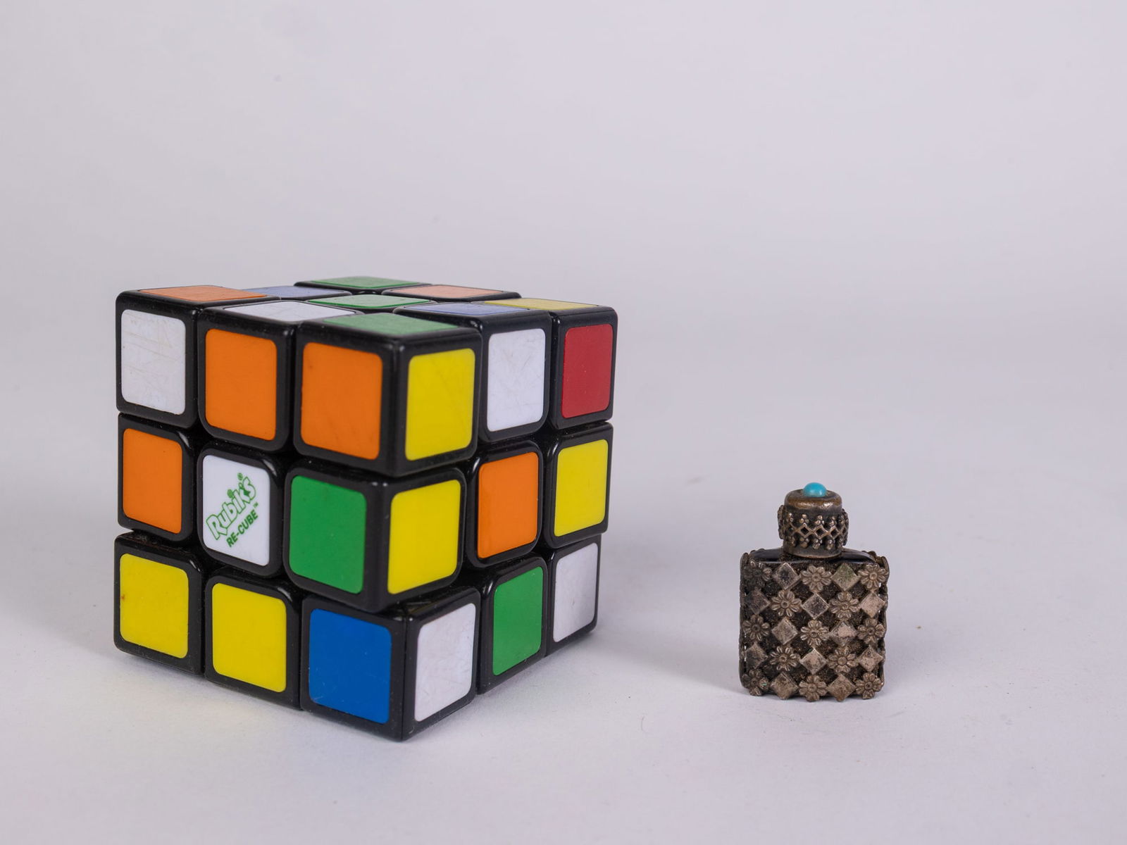 Early 20th Century Perfume Bottle with Silver Overlay - 2