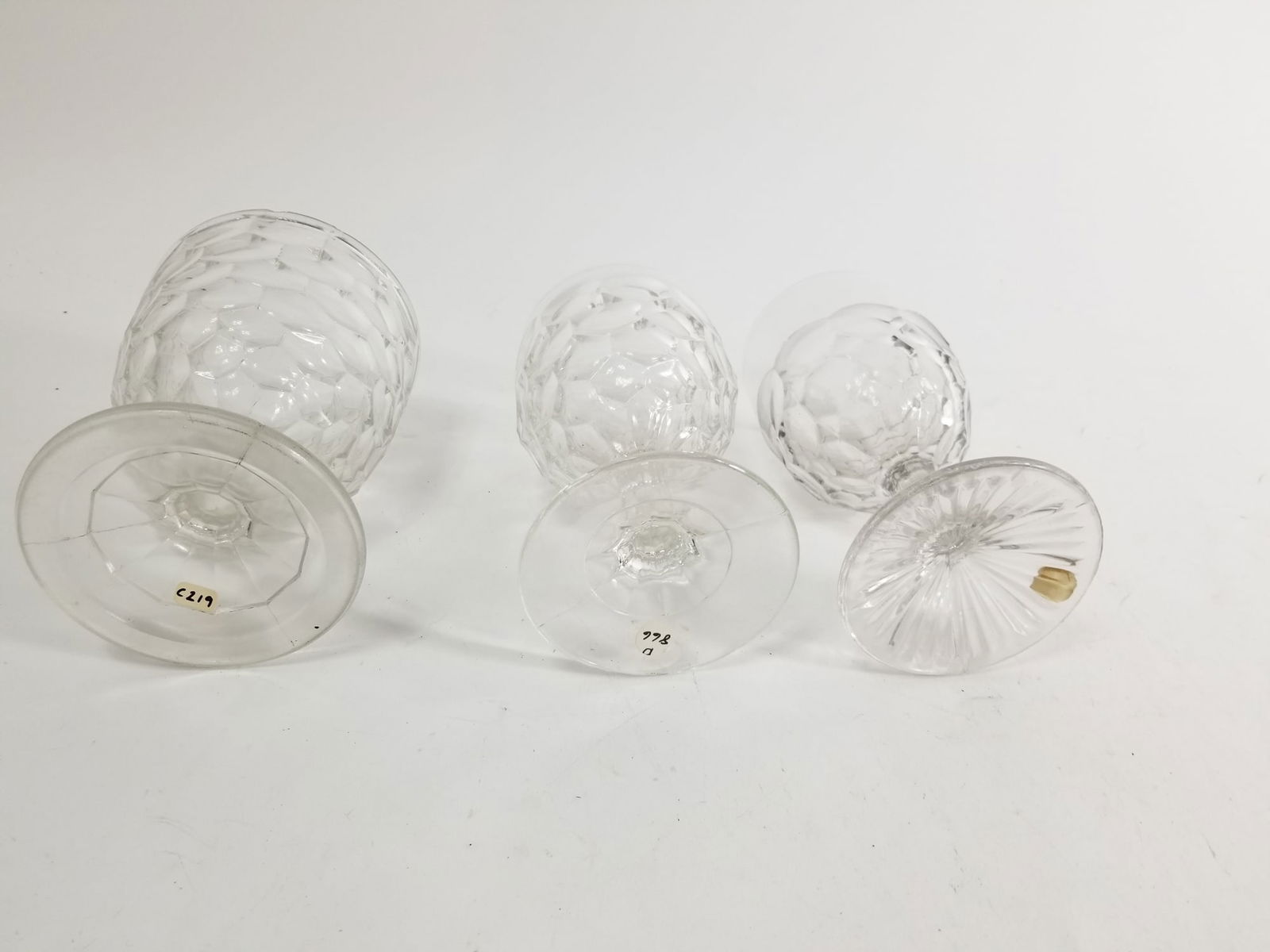 19th c. Early American Pressed Glass Goblets - 3