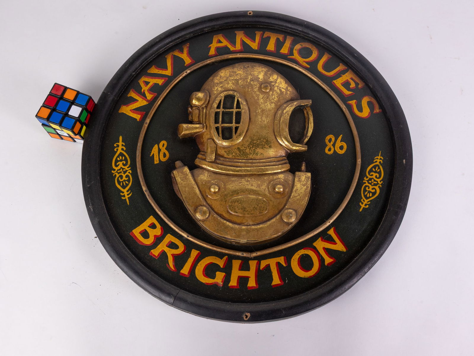 "Navy Antiques Brighton" Decorative Wall Mounted Sign - 2