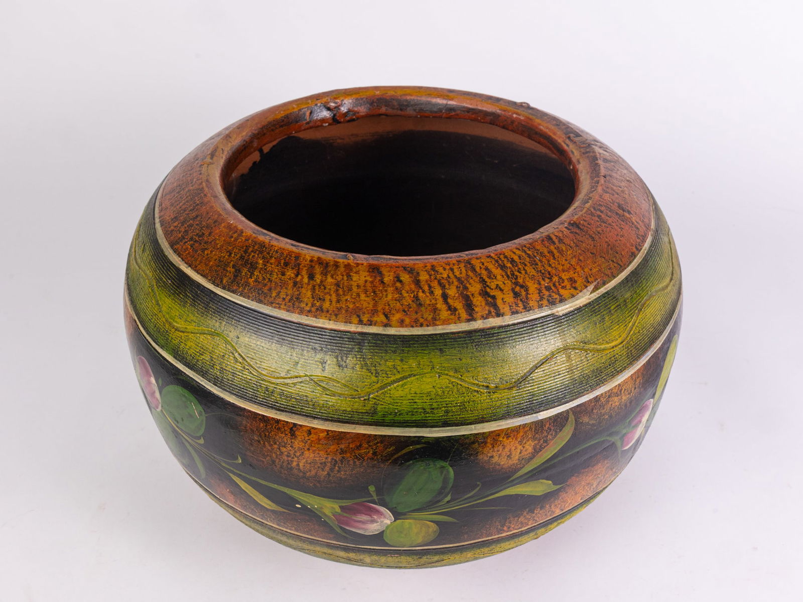 Large Hand Painted Mexican Planter - 3