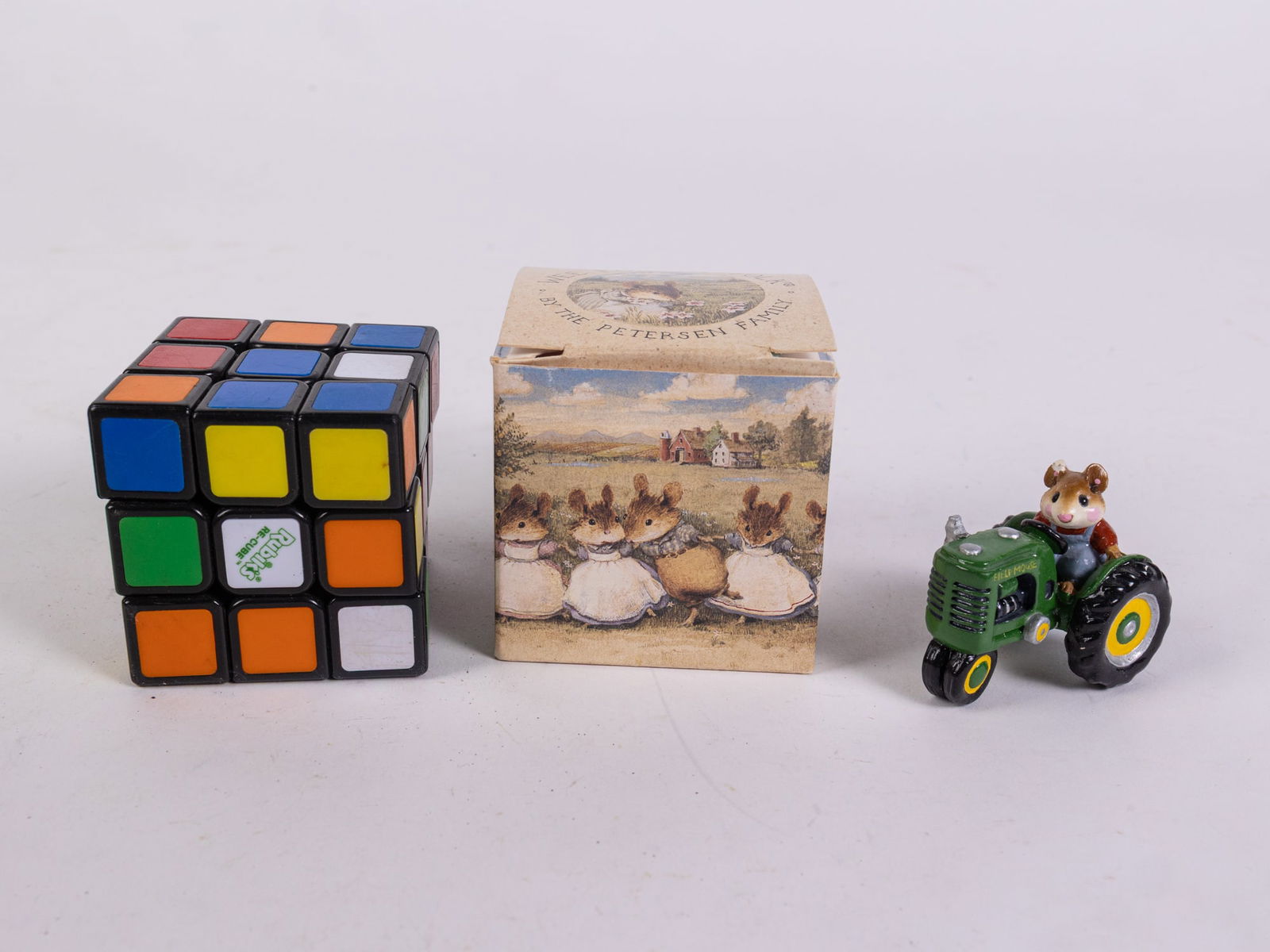 Wee Forest Folk "Field Mouse" Green Tractor M-133 Figurine in Box - 2