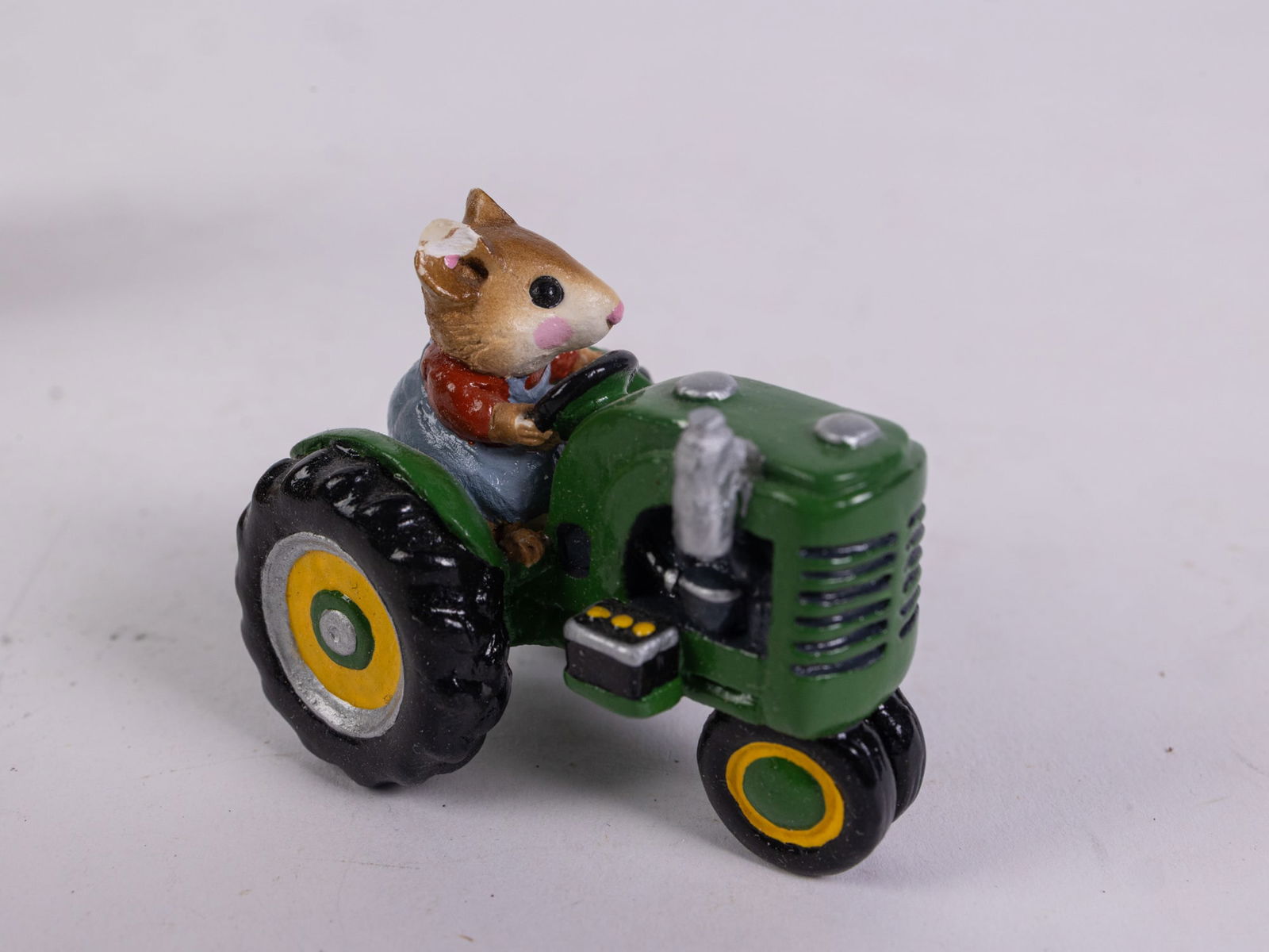 Wee Forest Folk "Field Mouse" Green Tractor M-133 Figurine in Box - 4