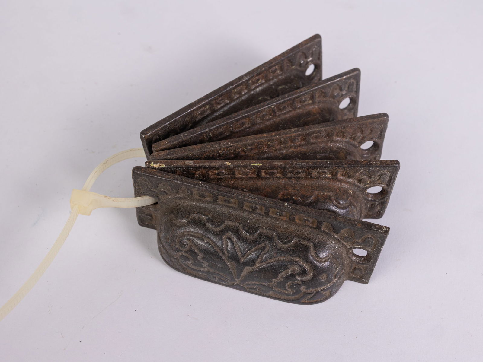 Set of Five Cast Iron Victorian Drawer Pulls - 3