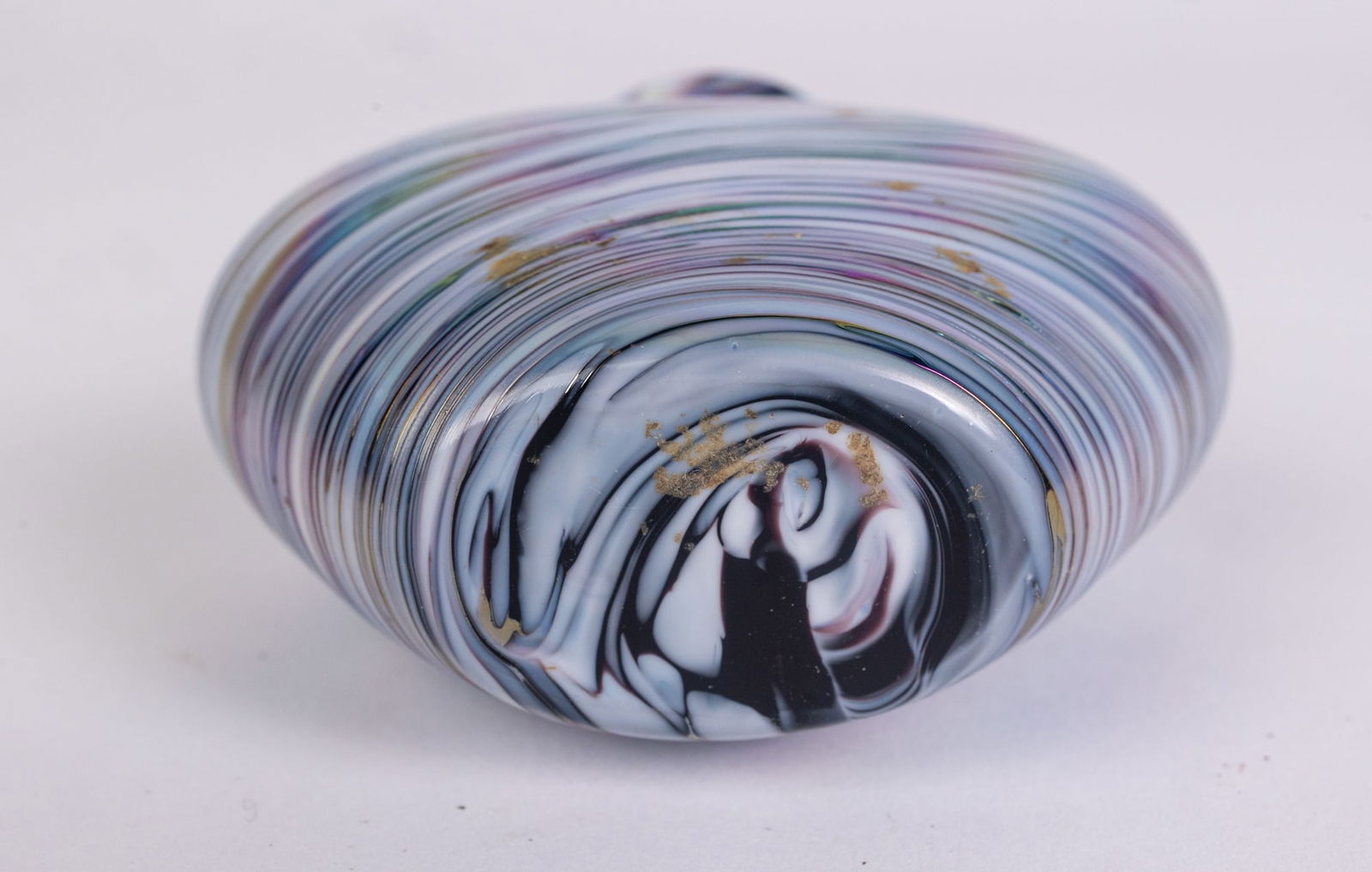 Small Iridescent Blown Art Glass Vase - 5